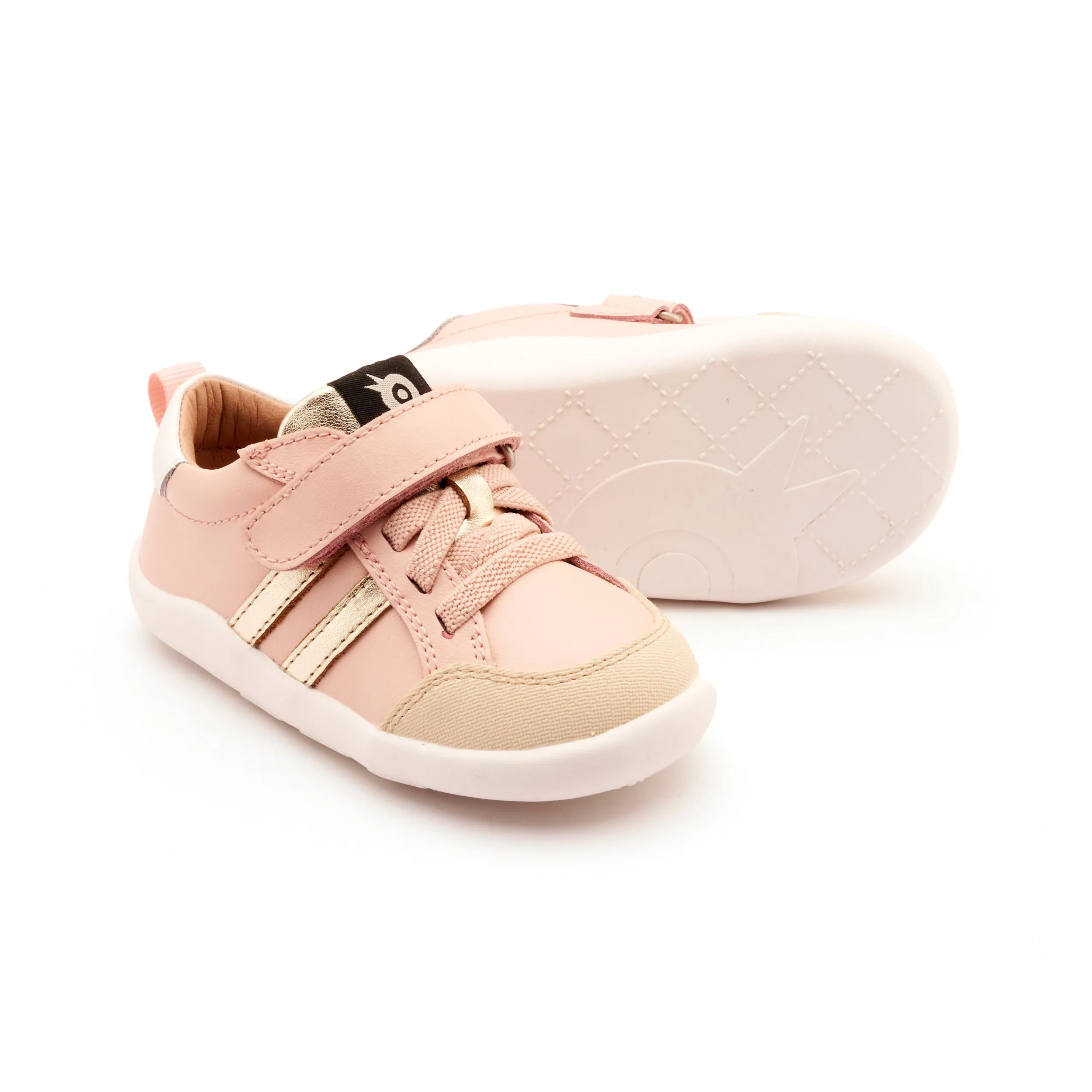 Strap Kids Old Soles Girl's Bowler Ground Casual Shoes - Powder Pink / Gold / Snow