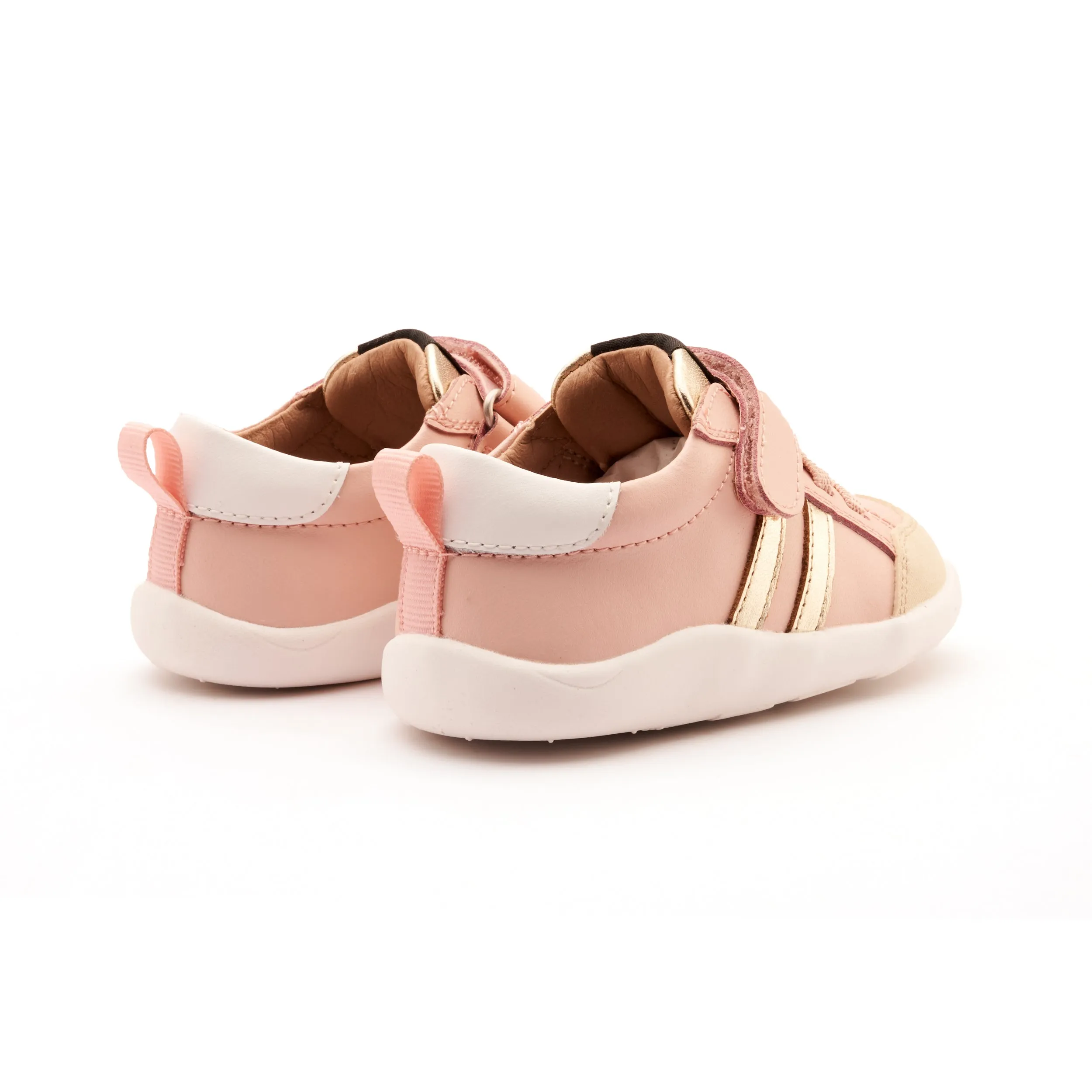 Strap Kids Old Soles Girl's Bowler Ground Casual Shoes - Powder Pink / Gold / Snow