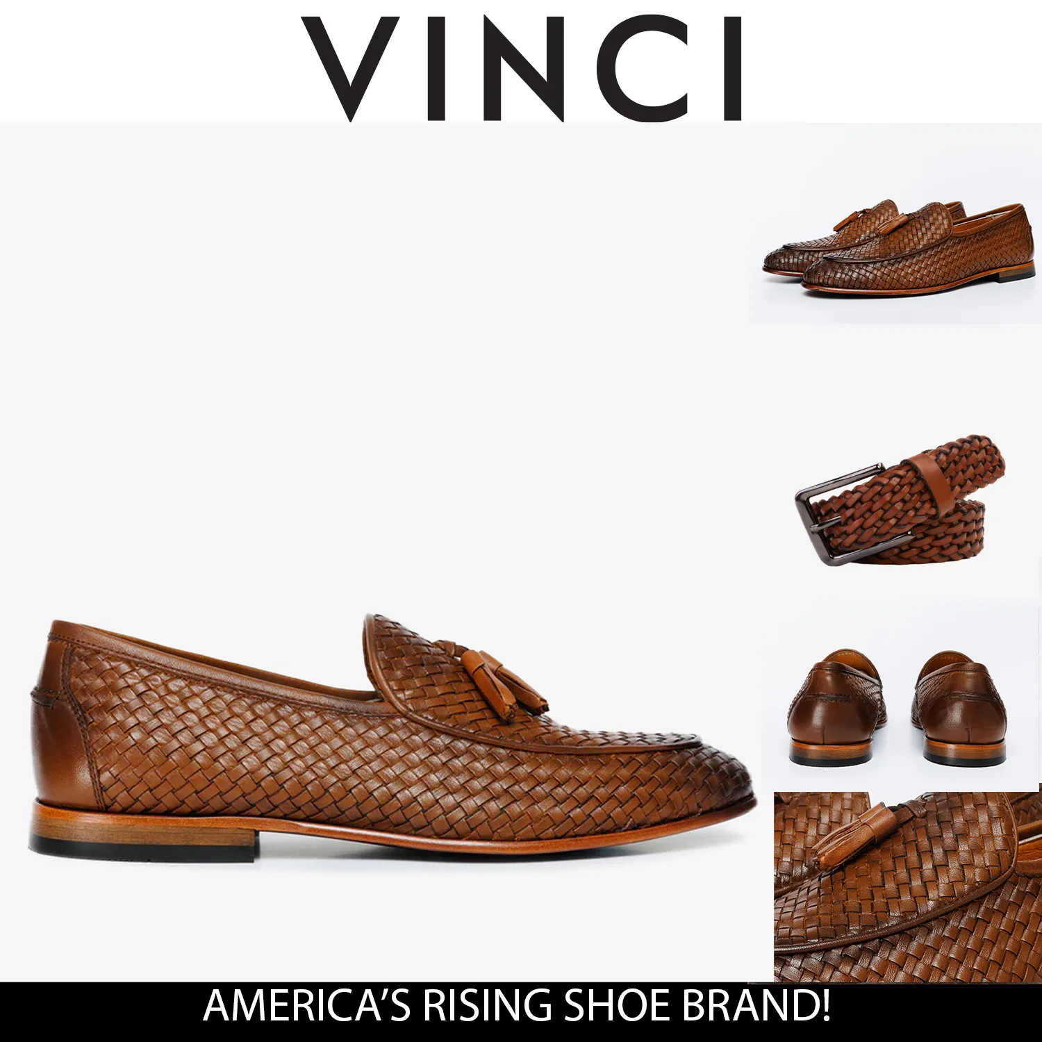 Street-Edge The Mclean Shoe Tan Woven Tassel Loafer Men  Shoe