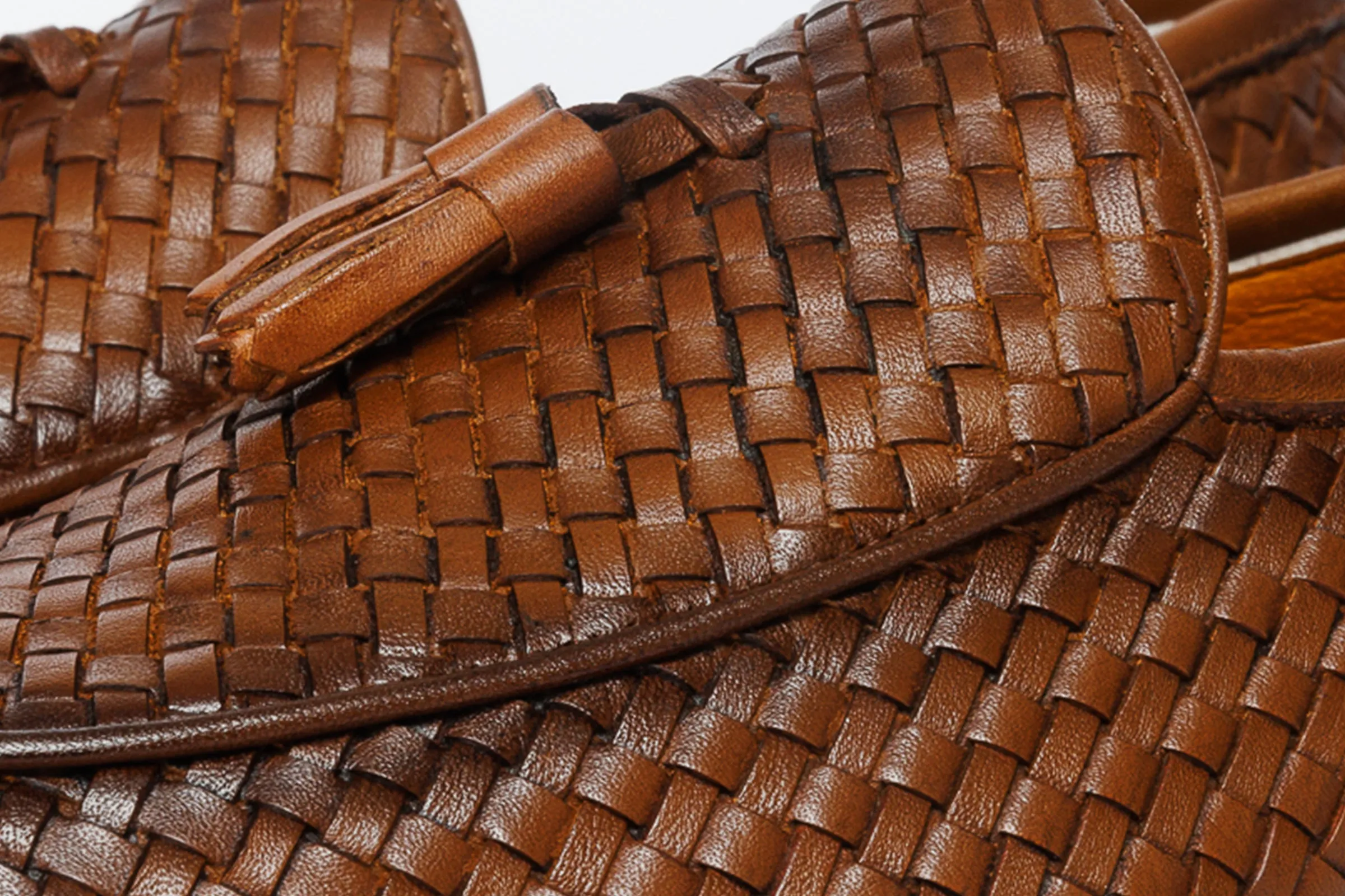 Street-Edge The Mclean Shoe Tan Woven Tassel Loafer Men  Shoe