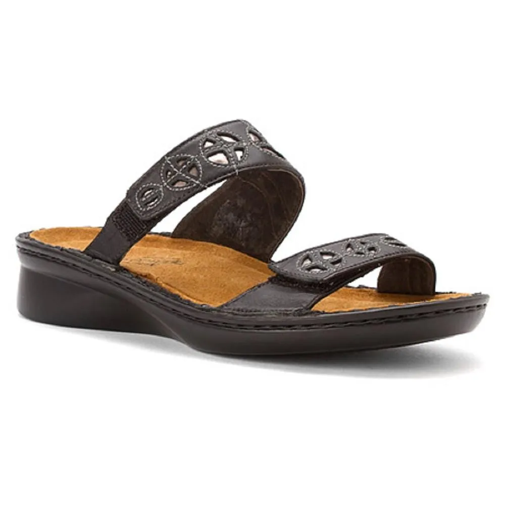 Naot Cornet Sandal (35115) Womens Shoes Black Raven Leather/Glass Silver