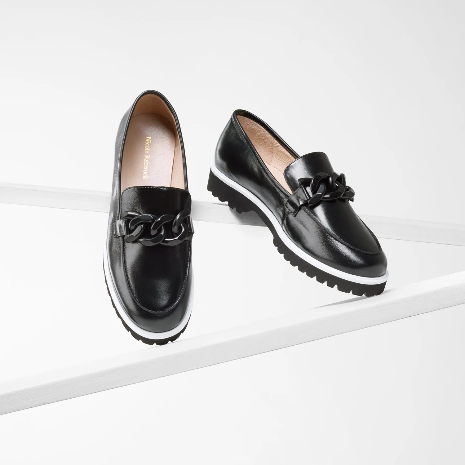 Stylish Design Dominica Loafer | Black oiled leather