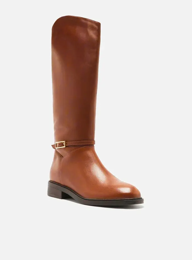 Stylish Heels Mckenna Leather Wide  Block Boot