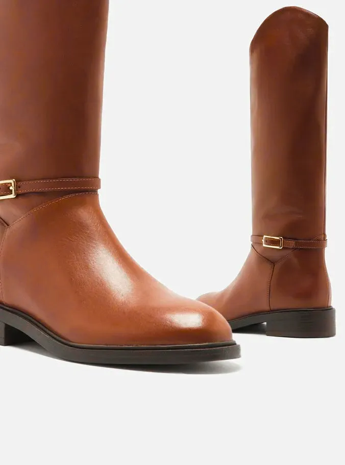 Stylish Heels Mckenna Leather Wide  Block Boot