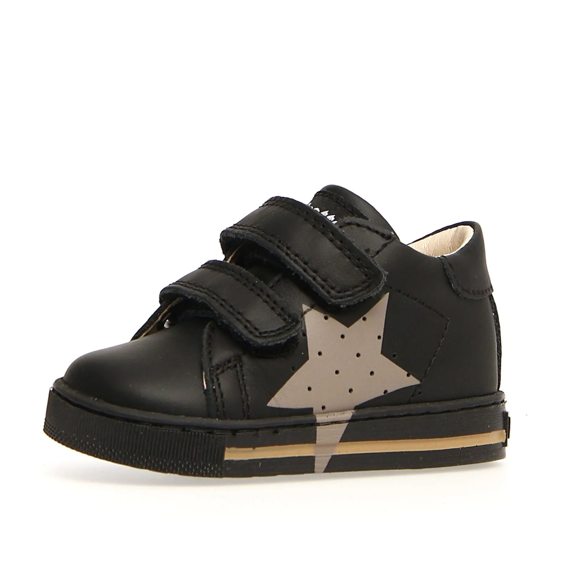 Falcotto Boy's and Girl's  Venus VI Star Sneaker Shoes, Black - Taupe Party - worthy kids' shoes Waterproof kids' shoes