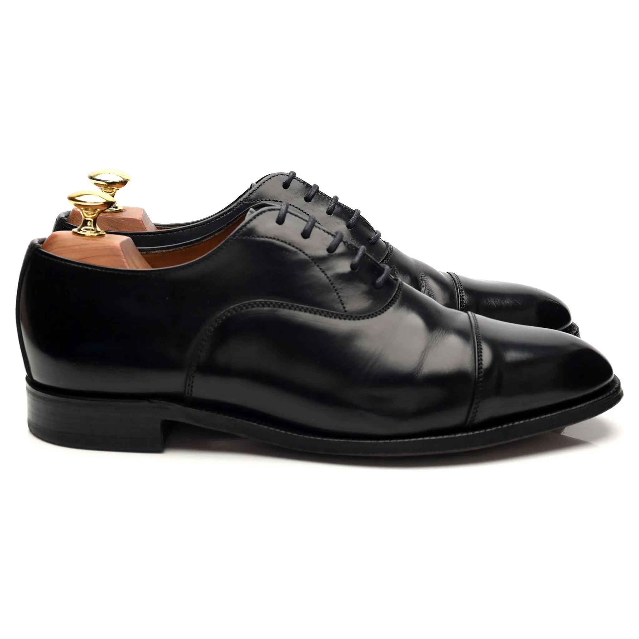'Epsom' Black Leather Oxford UK 8 F Fashion Forward