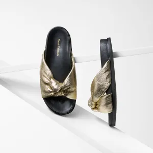 Holiday Fashion Heels Uno 2.0 Slide Sandal | Gold Leather