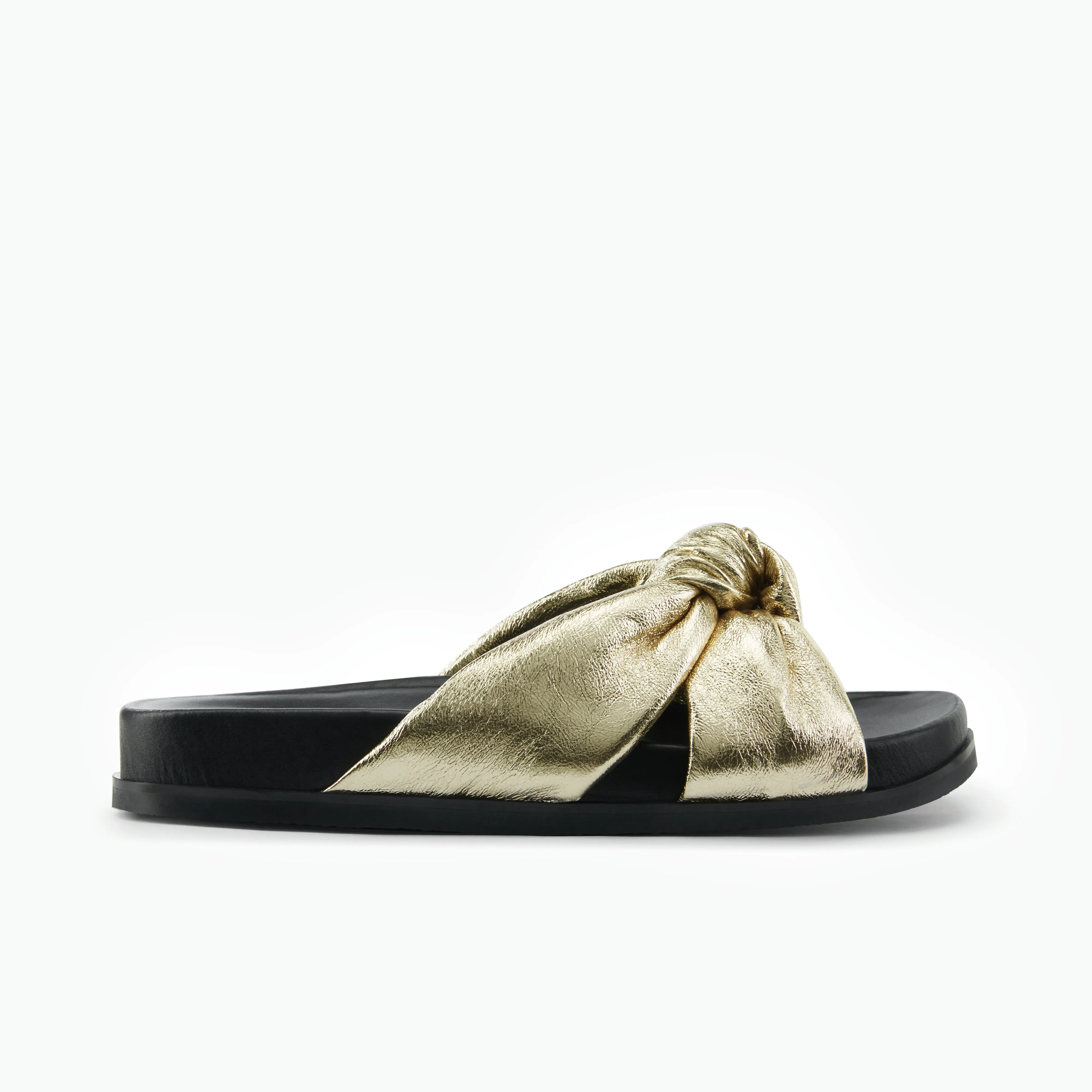Suede Stilettos Uno 2.0 Slide Sandal | Gold Leather