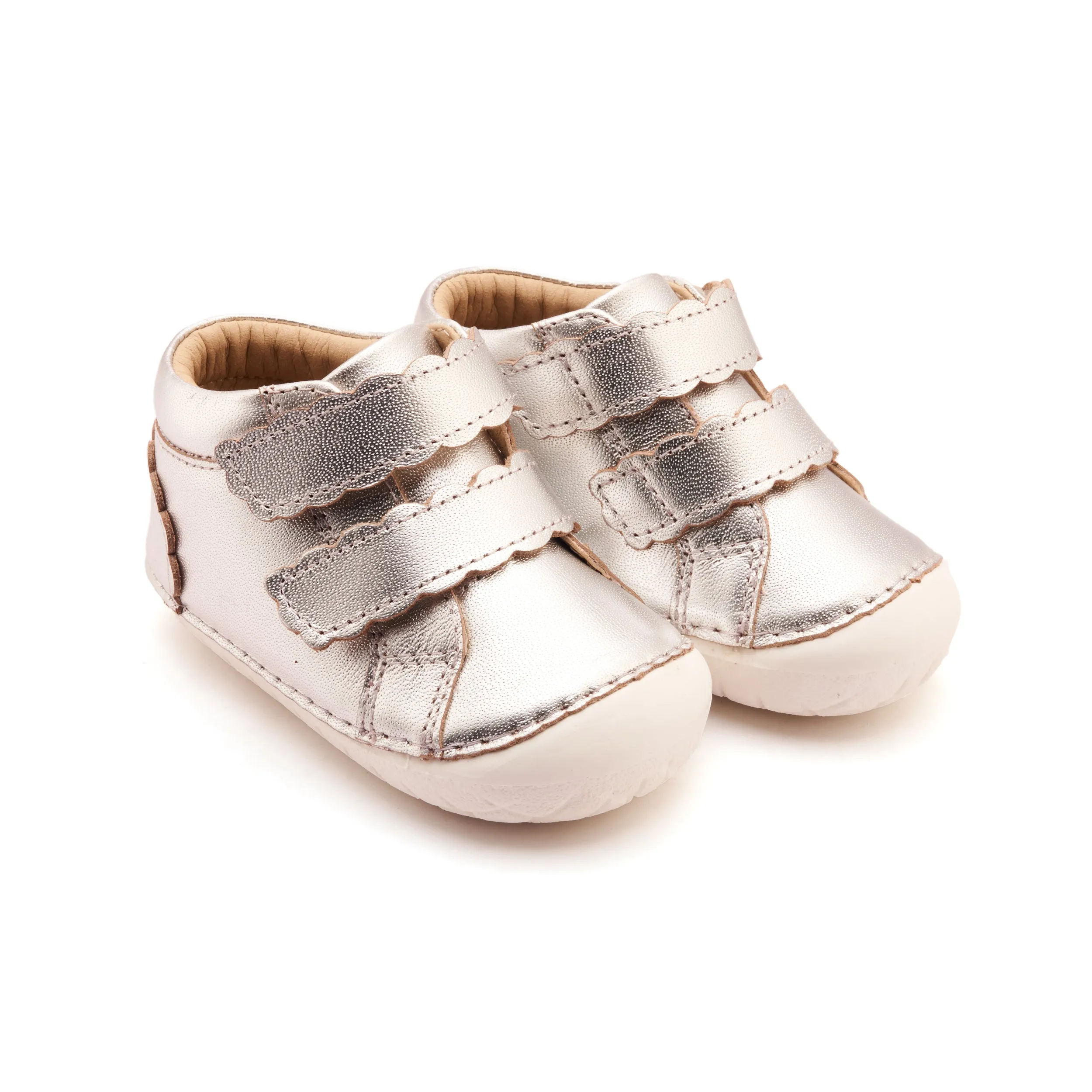Suede Trim Old Soles Girl's Pave Shade Casual Shoes - Silver / Snow
