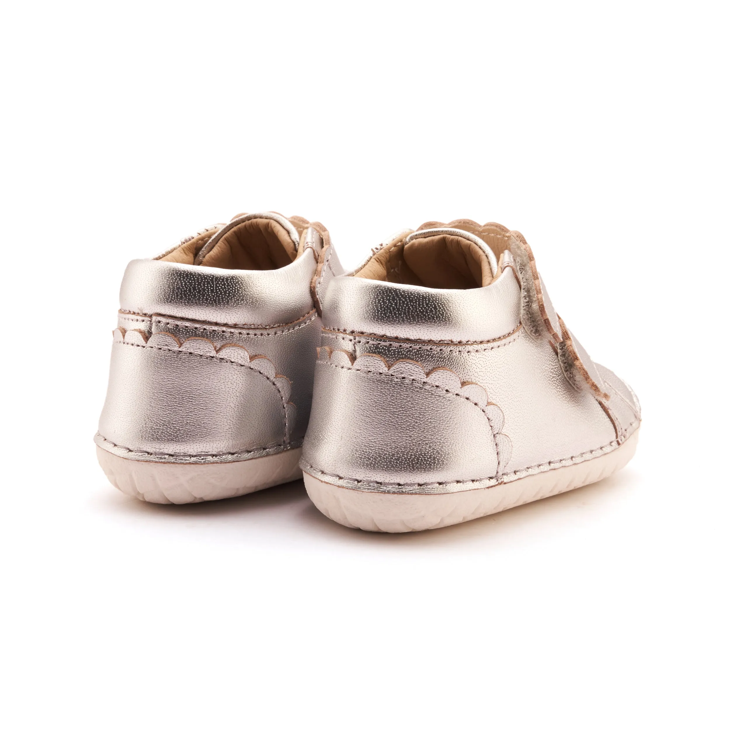 Suede Trim Old Soles Girl's Pave Shade Casual Shoes - Silver / Snow