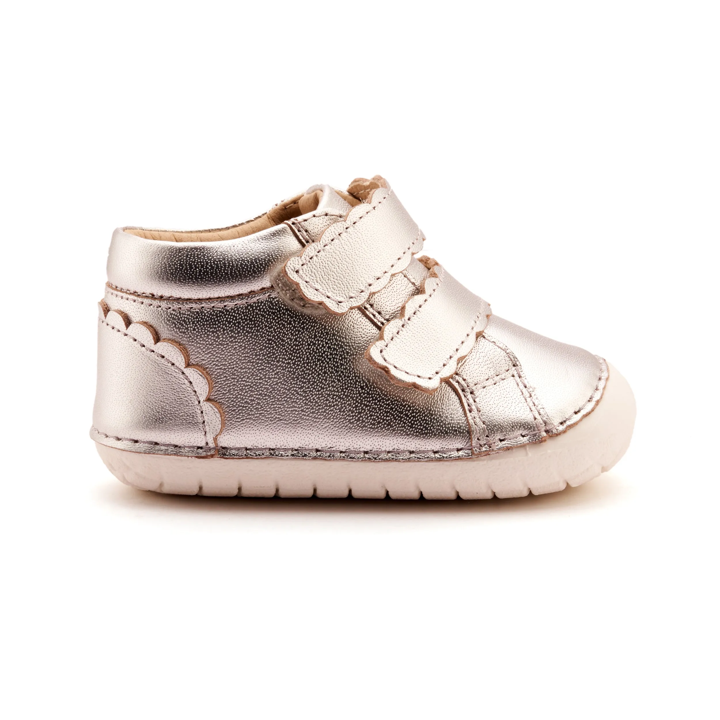 Suede Trim Old Soles Girl's Pave Shade Casual Shoes - Silver / Snow