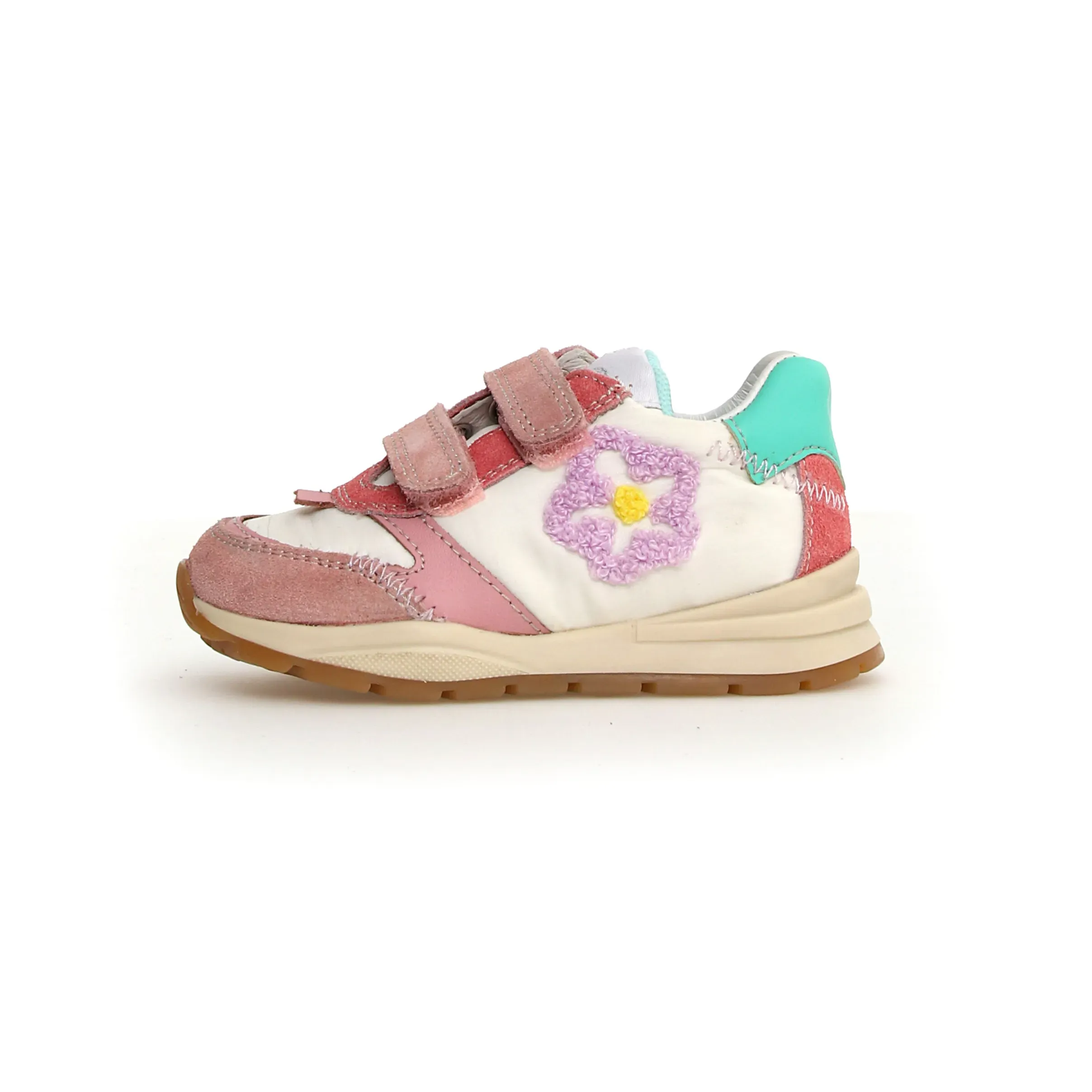suede upper Naturino Girl's Quelly 3 Vl Sneakers - Pink / Milk