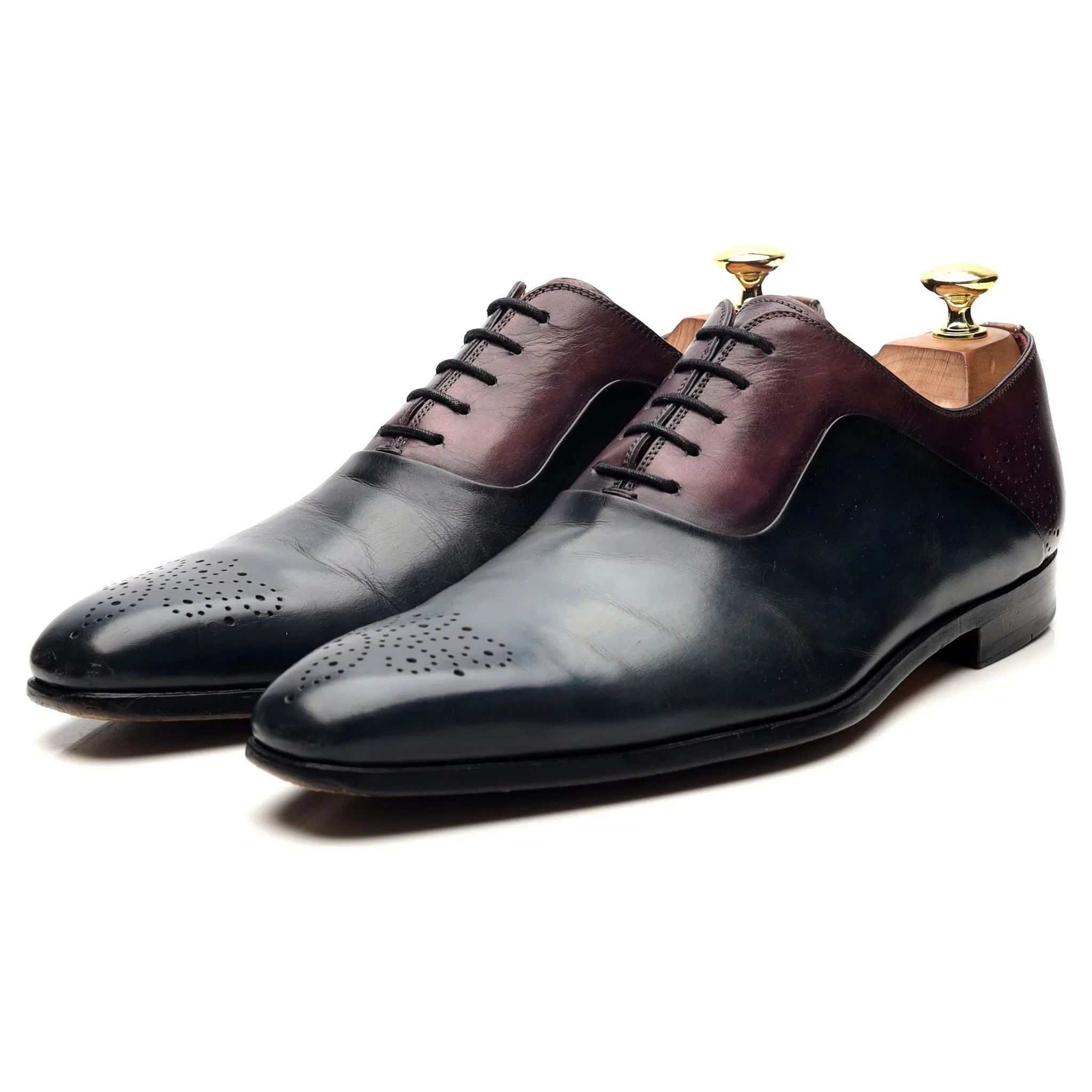 Modern Look Flexible Walk Neiman Marcus Navy Blue Leather Oxford UK 7.5 US 8.5
