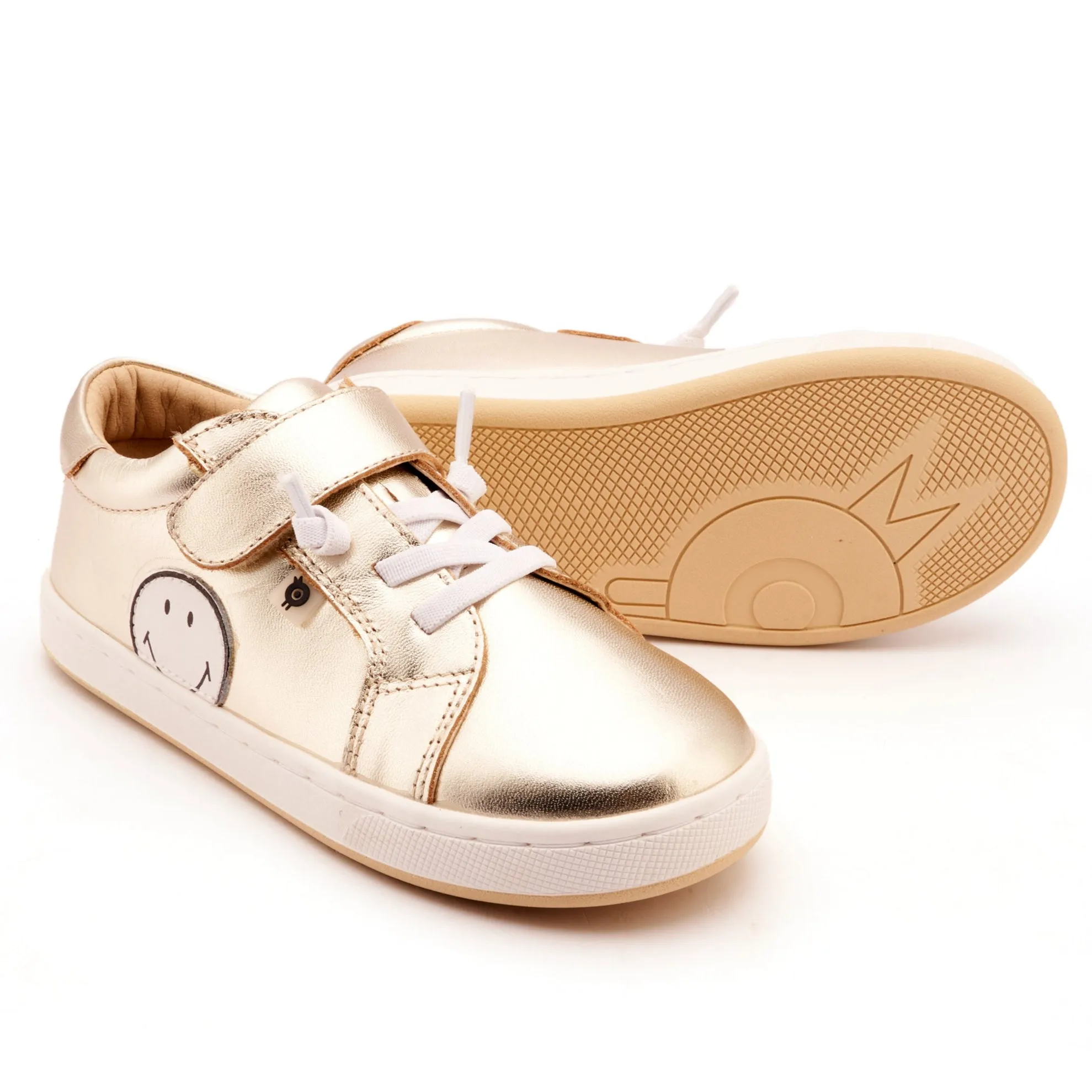 Old Soles Girl's and Boys Smiles Casual Shoes - Gold / Snow Classic kids' shoes