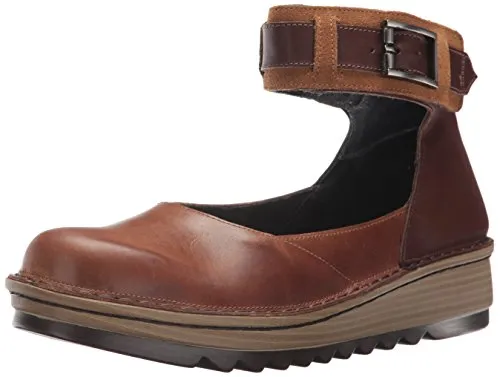 Naot Sycamore Ankle Strap Flat Womens Shoes Vintage Camel/Toffee/Desert Suede