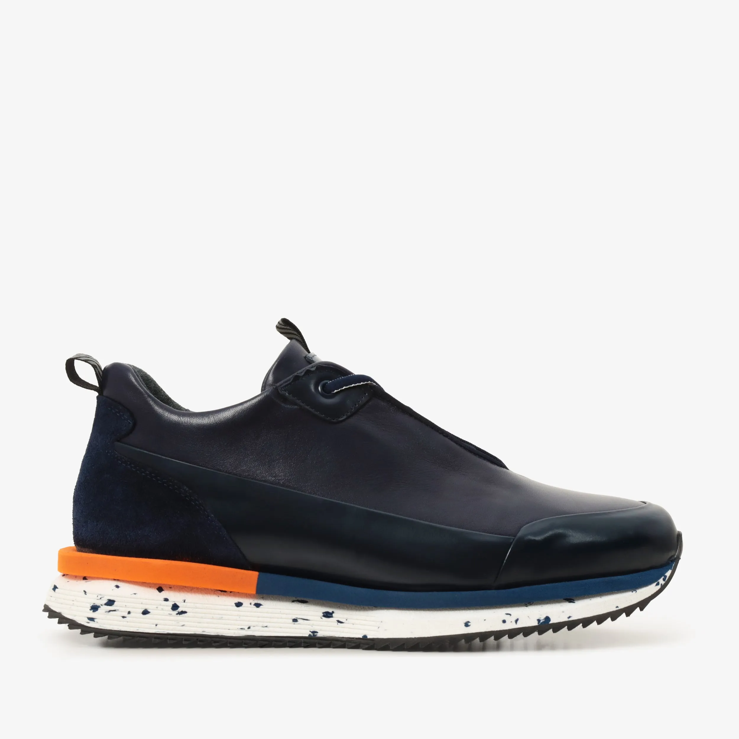 Flexible Upper Breathable The Milford Navy Blue  Leather Men Sneaker