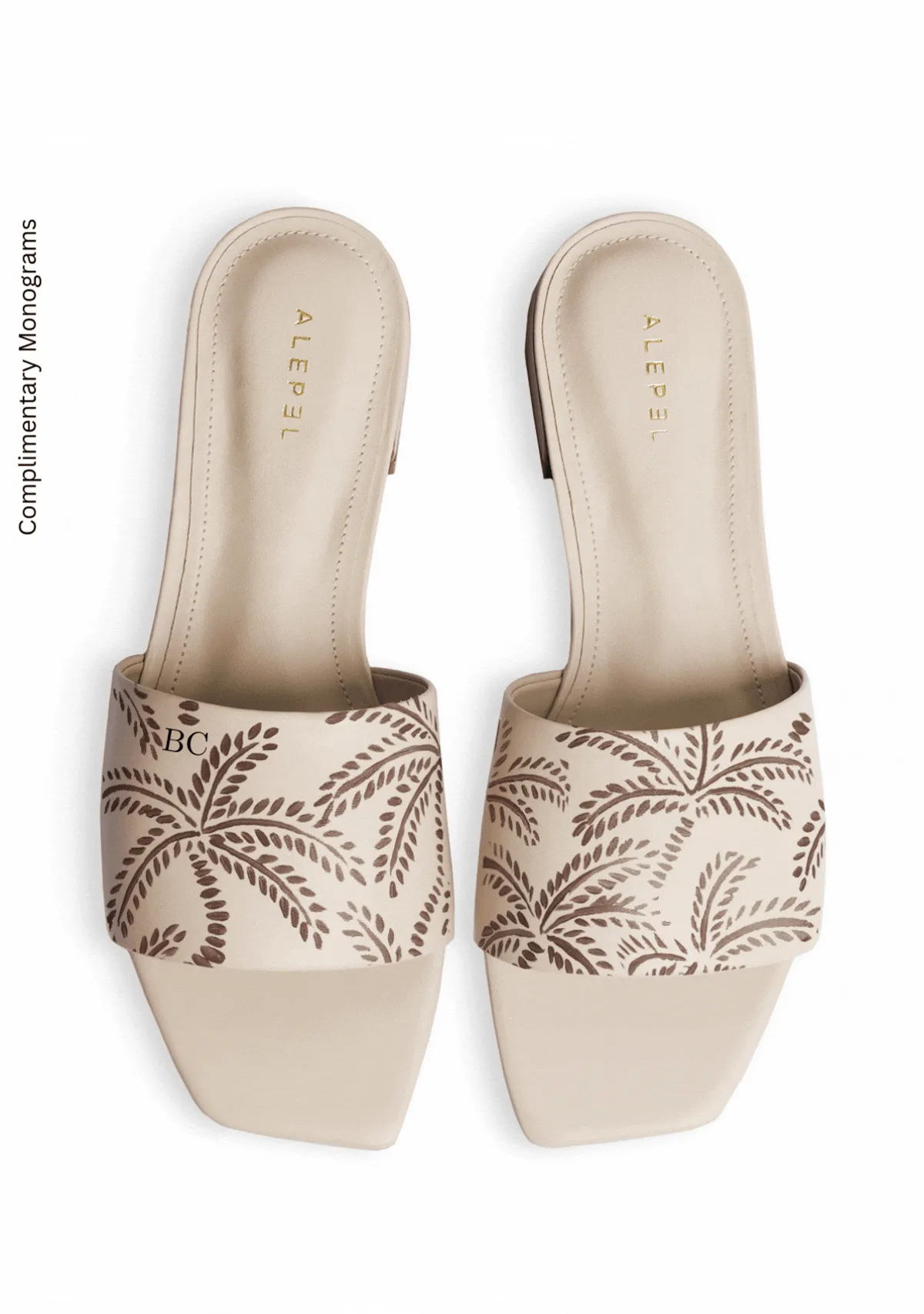 Taupe Abstract Palms Beige Square Soft Pad