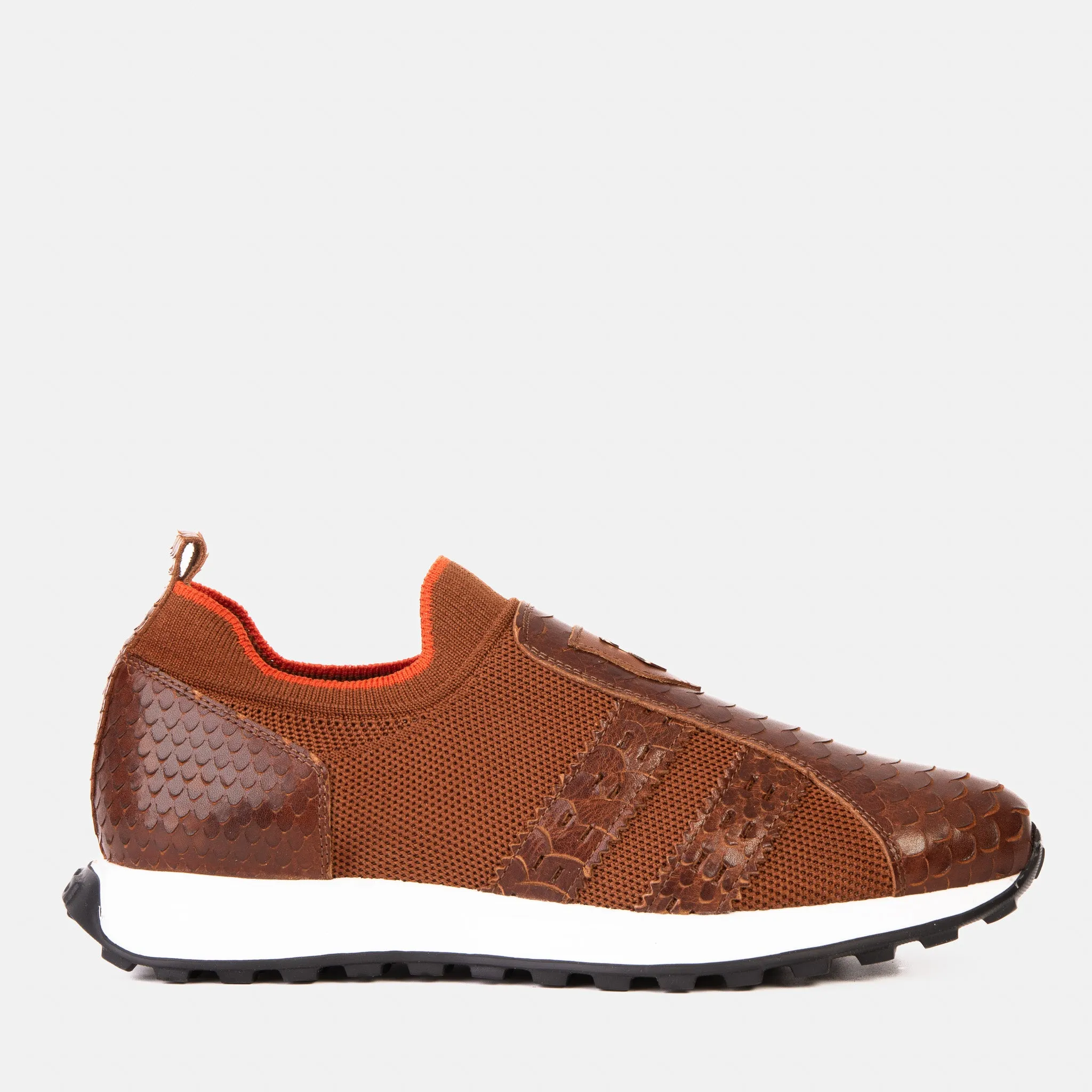 The Aslan Tan Knitted & Leather Men Sneaker Arch Care