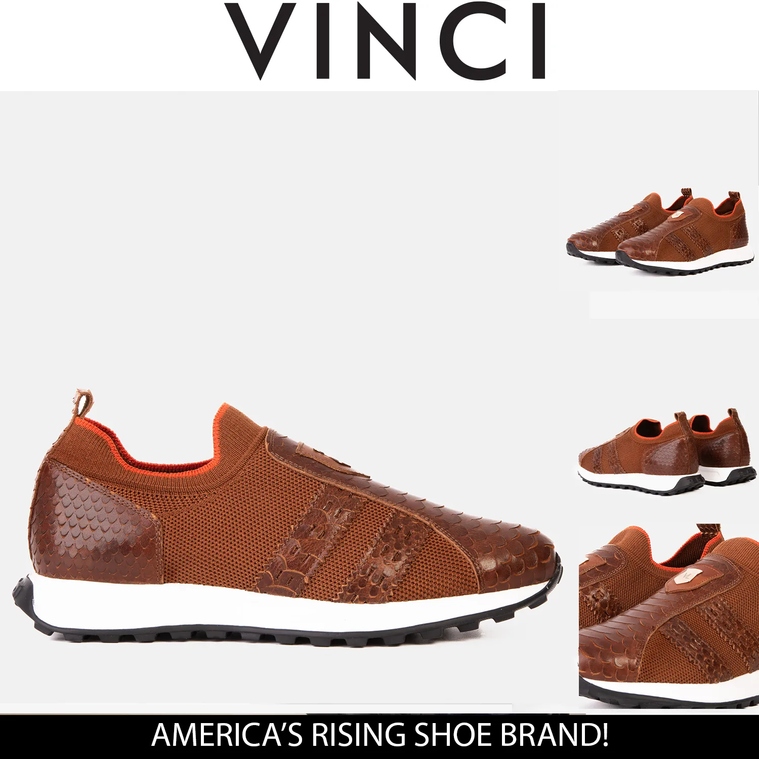 The Aslan Tan Knitted & Leather Men Sneaker Second-Skin