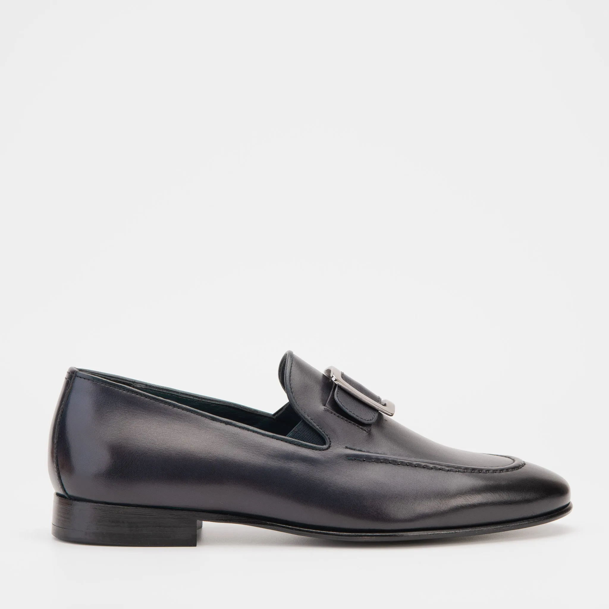 The Astoria Navy Buffalo Leather Mens Loafer Balance Core Running