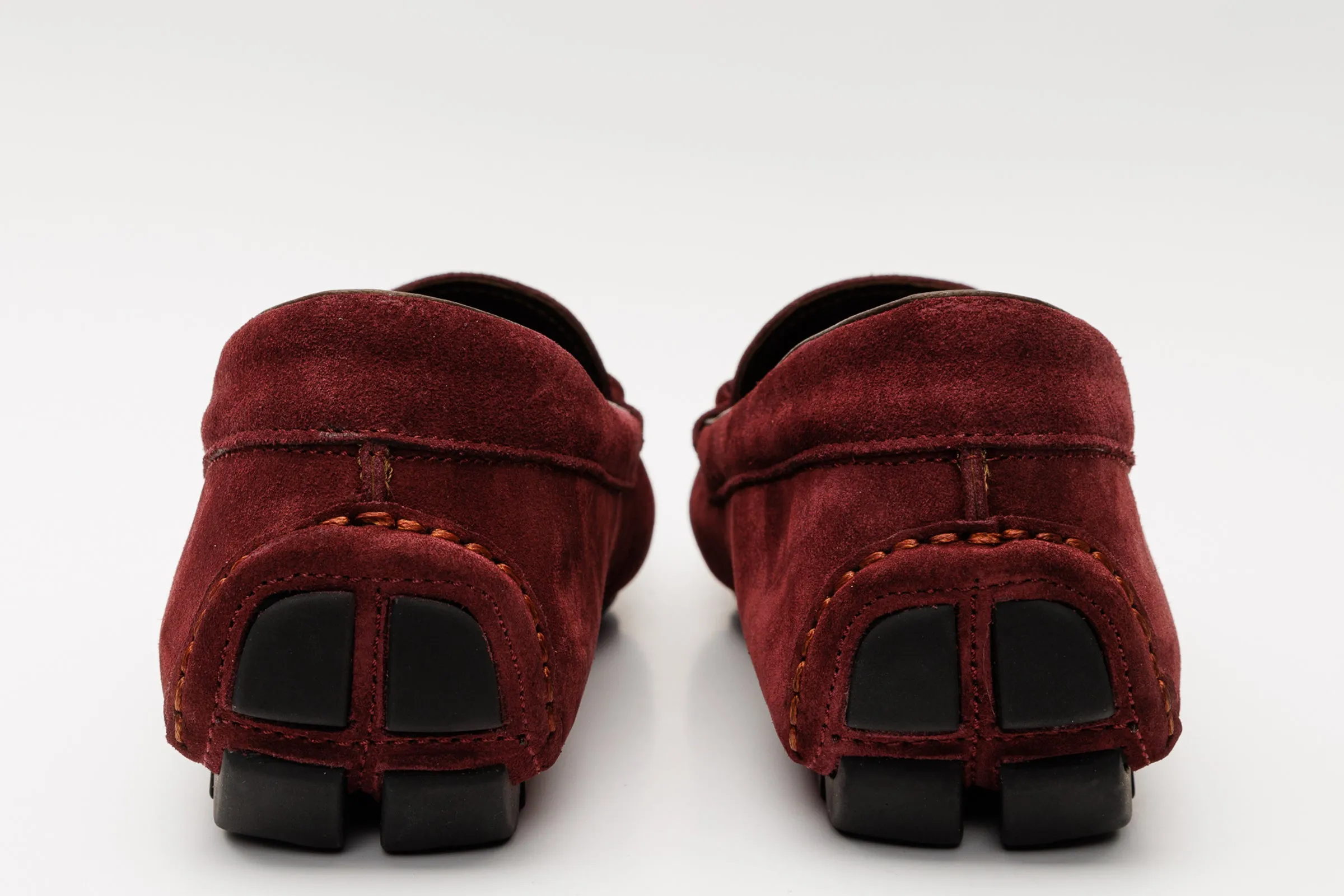The Bari Burgundy Suede Leather Bit Drive Loafer Men  Shoe Tennis-Grade