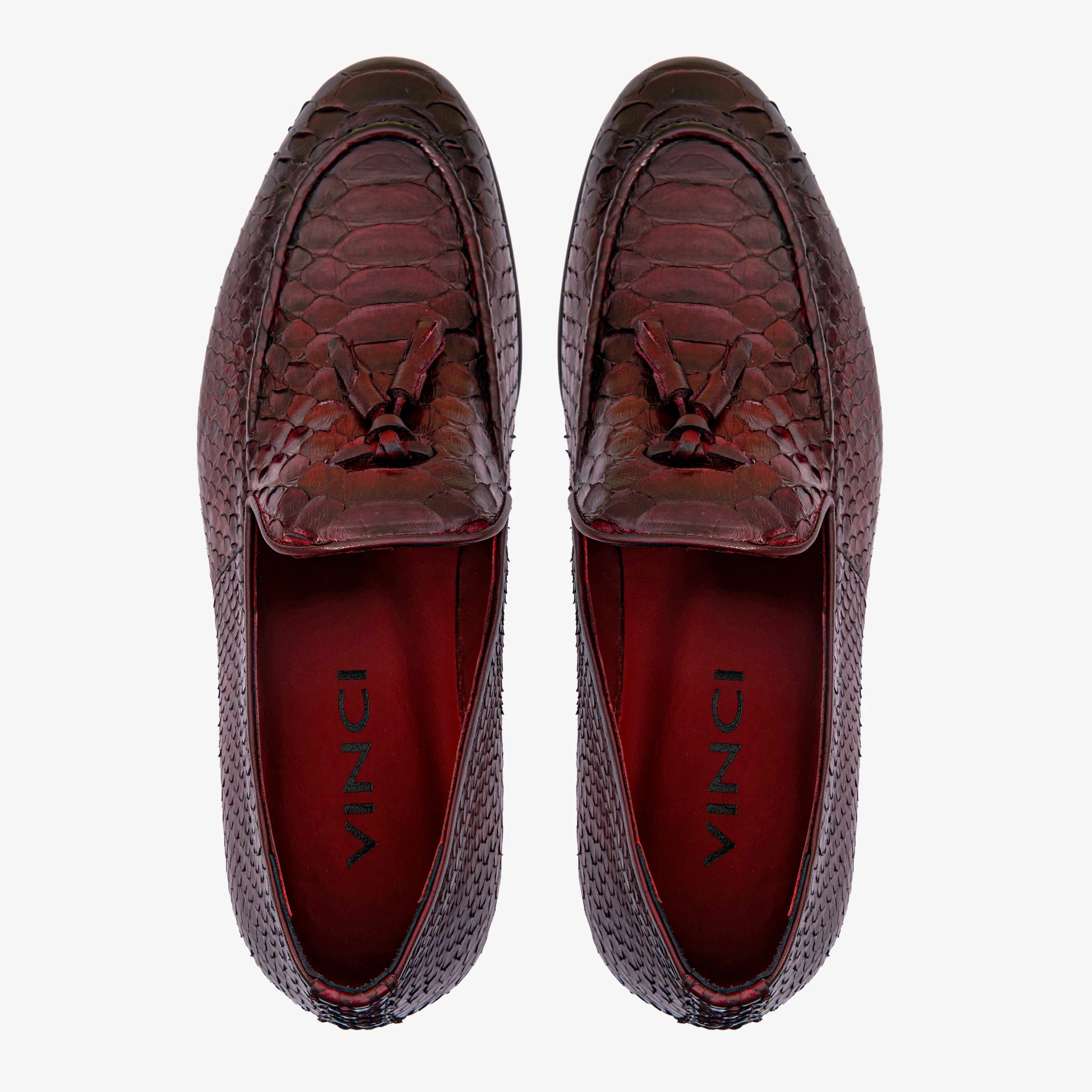The Bethesda Burgundy Pyhtn Skin Leather Tassel Loafer Men Shoe Cycle-Fit