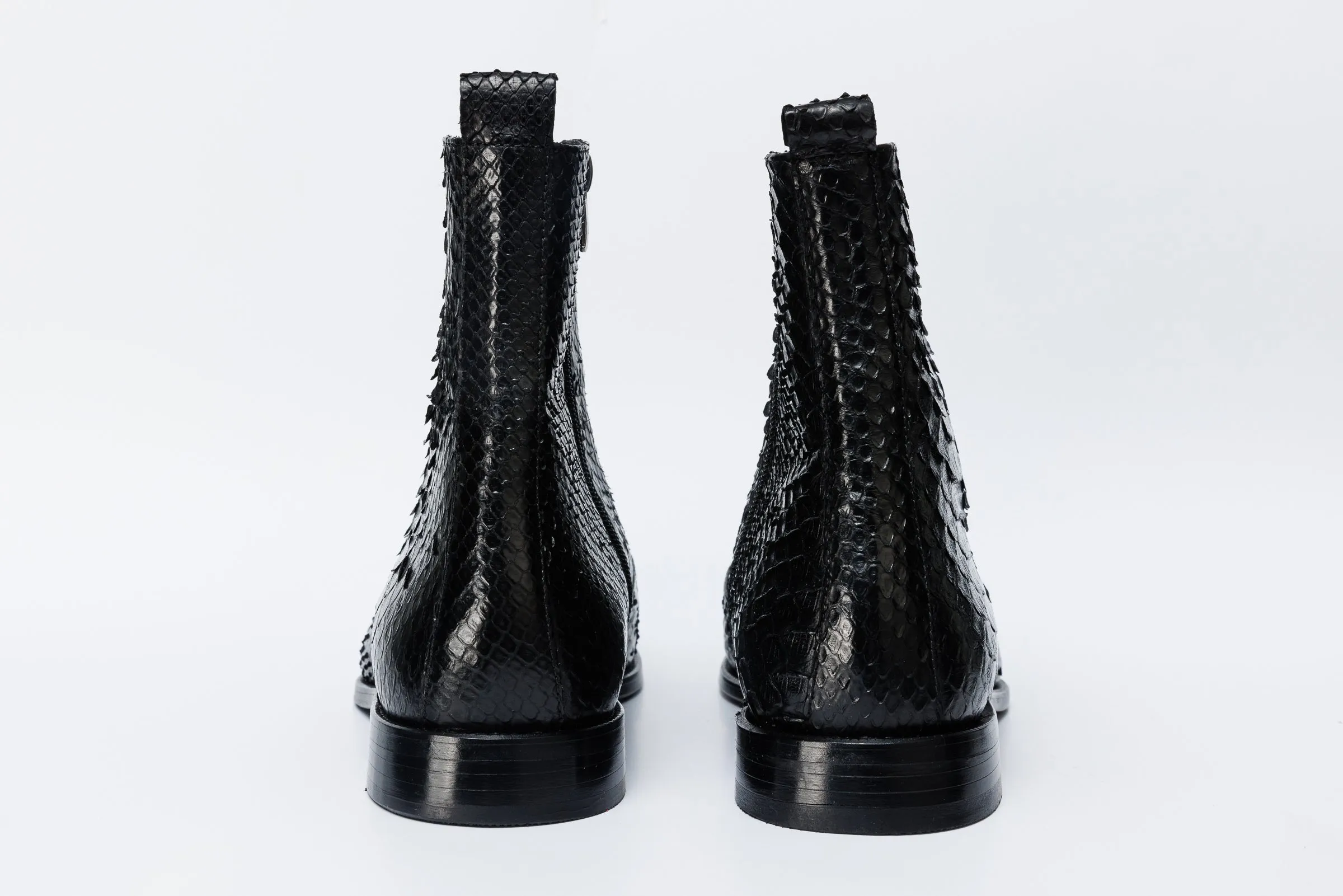 The Boss Black Pythn Snk Zip-Up Leather Men Boot Limited Edition Endurance
