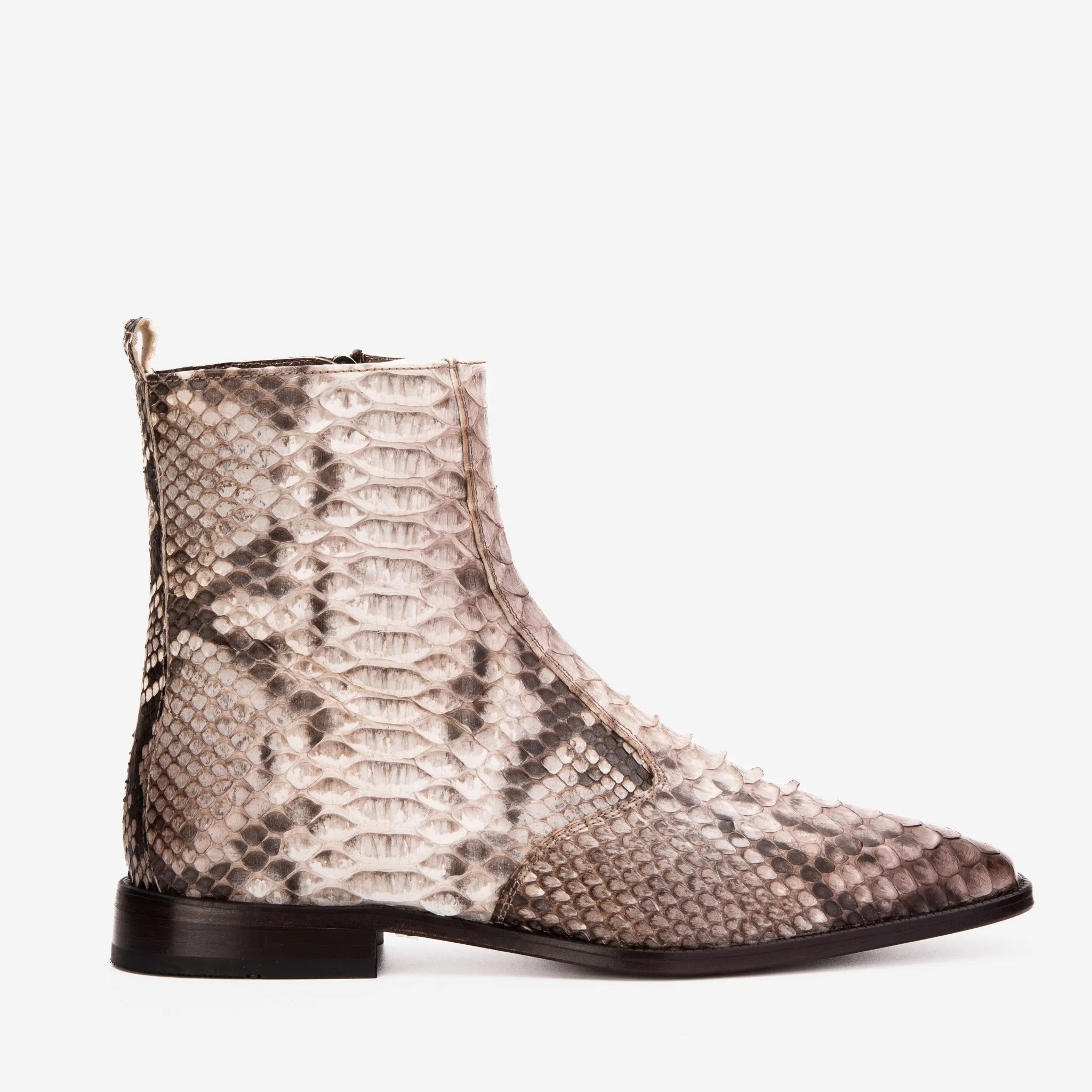 Slim Form City Edge The Boss Natural Pythn Snk Zip-Up Leather Men Boot Limited Edition