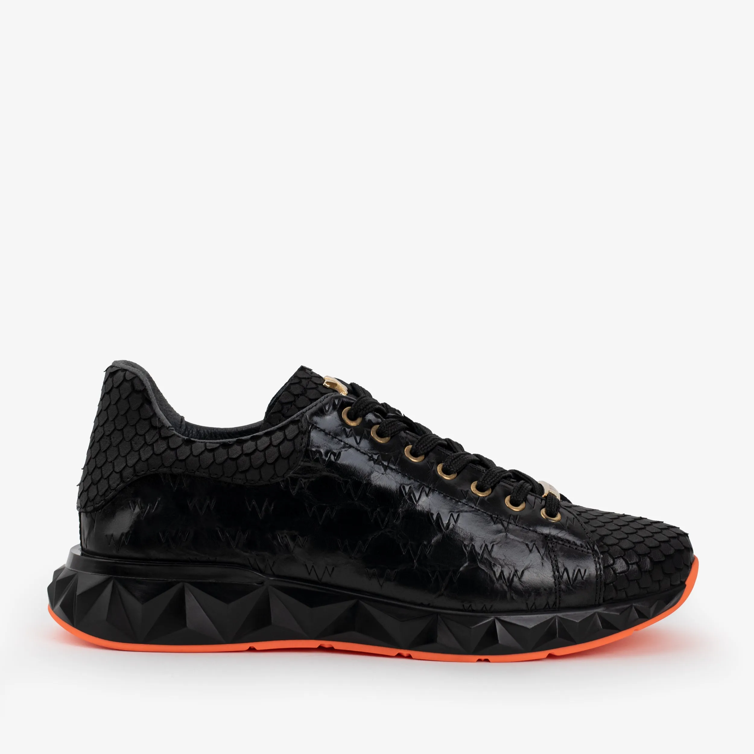 Wool Warm Leg Slim The Caesars Black Leather  Men Sneaker