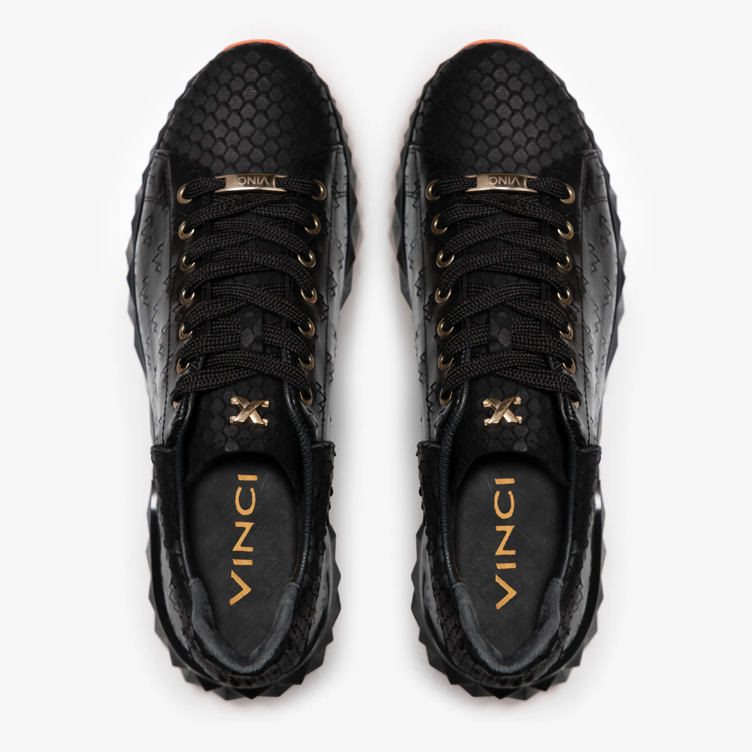 The Caesars Black Leather  Men Sneaker Secure-Lock