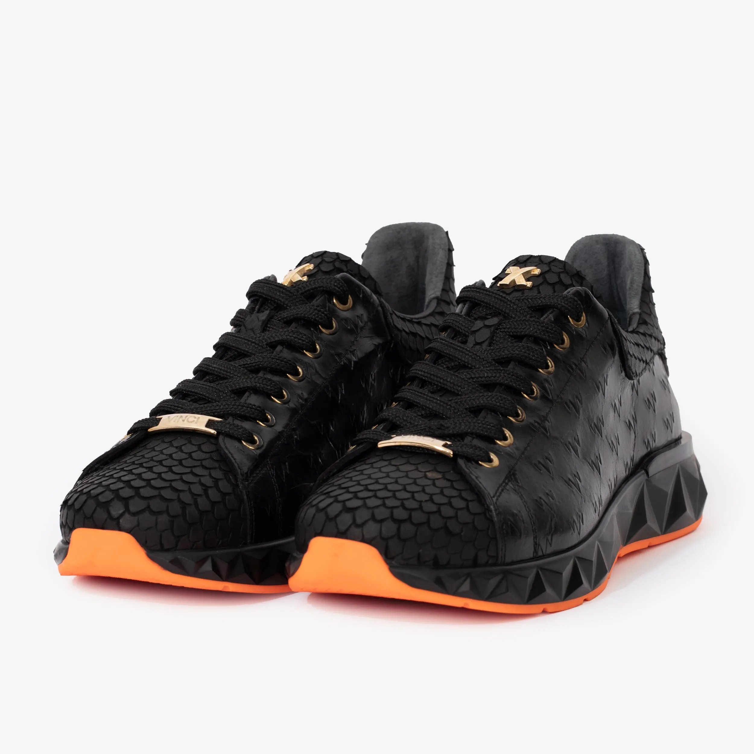 The Caesars Black Leather  Men Sneaker Secure-Lock