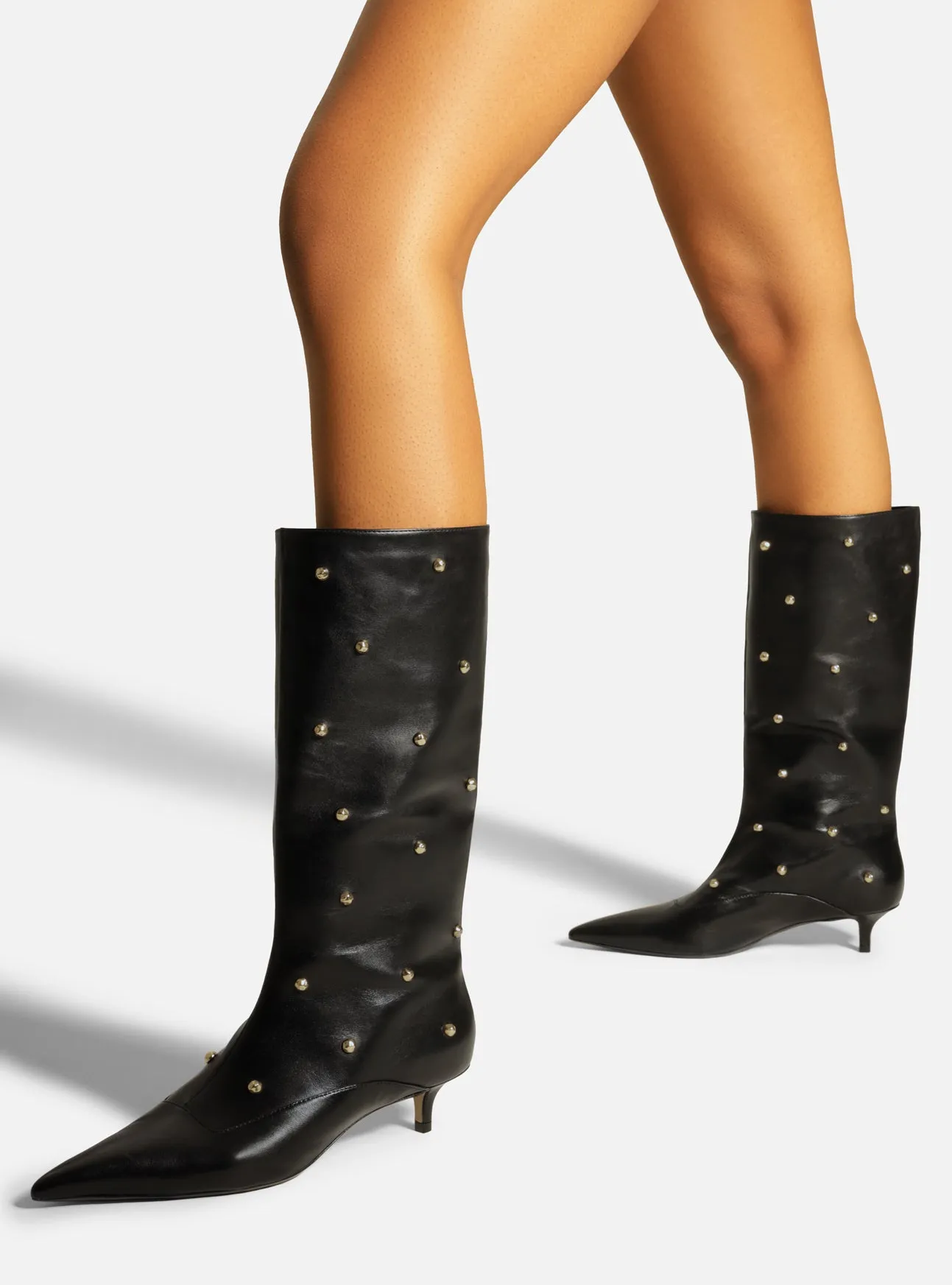 The Campaign Leather Boot High-Waisted Heels