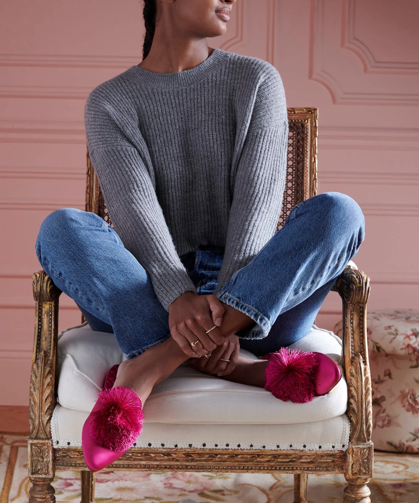 The Dove - Fuchsia Satin Pom Shock absorption