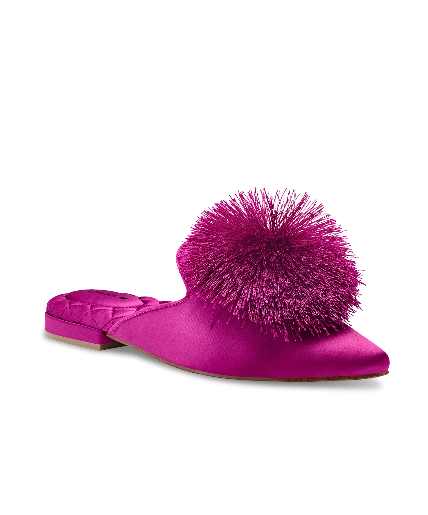 Practical Slip-on Shoes The Dove - Fuchsia Satin Pom