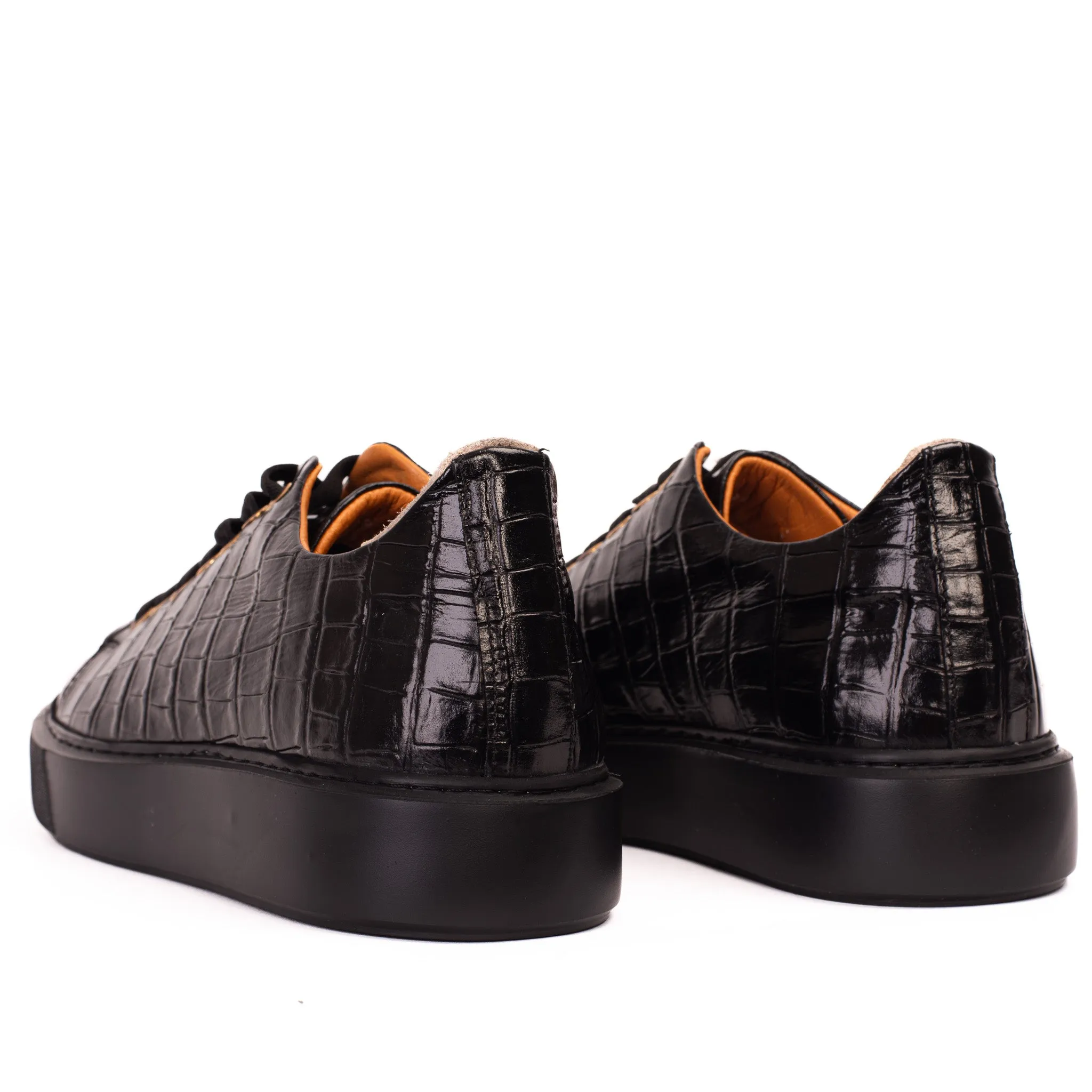 The Dublin Black Leather Men Sneaker Shearling-Lined