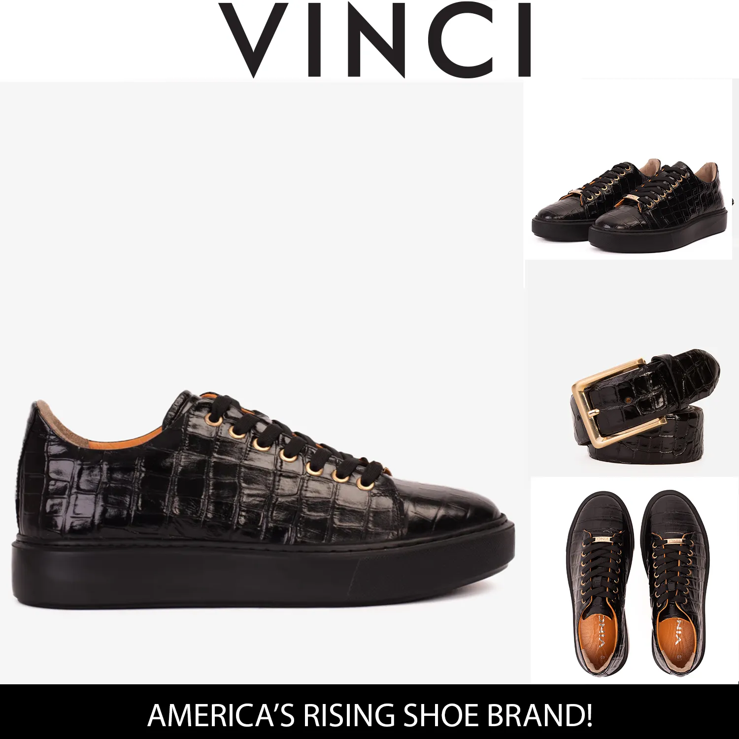 The Dublin Black Leather Men Sneaker Shearling-Lined