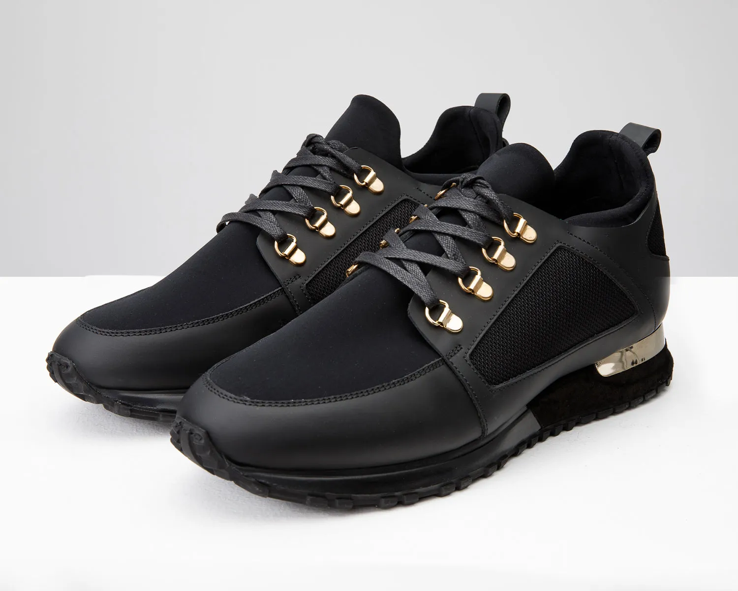 The Emir Black Leather Men Sneaker Day-Night