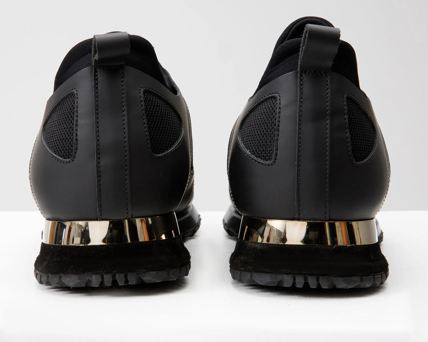 The Emir Black Leather Men Sneaker Day-Night