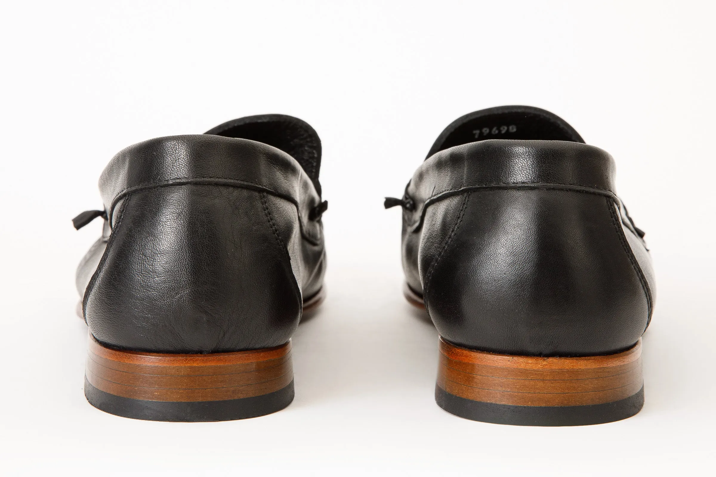 The Eregli Black Leather Penny Loafer Men Shoe Ankle-Pad