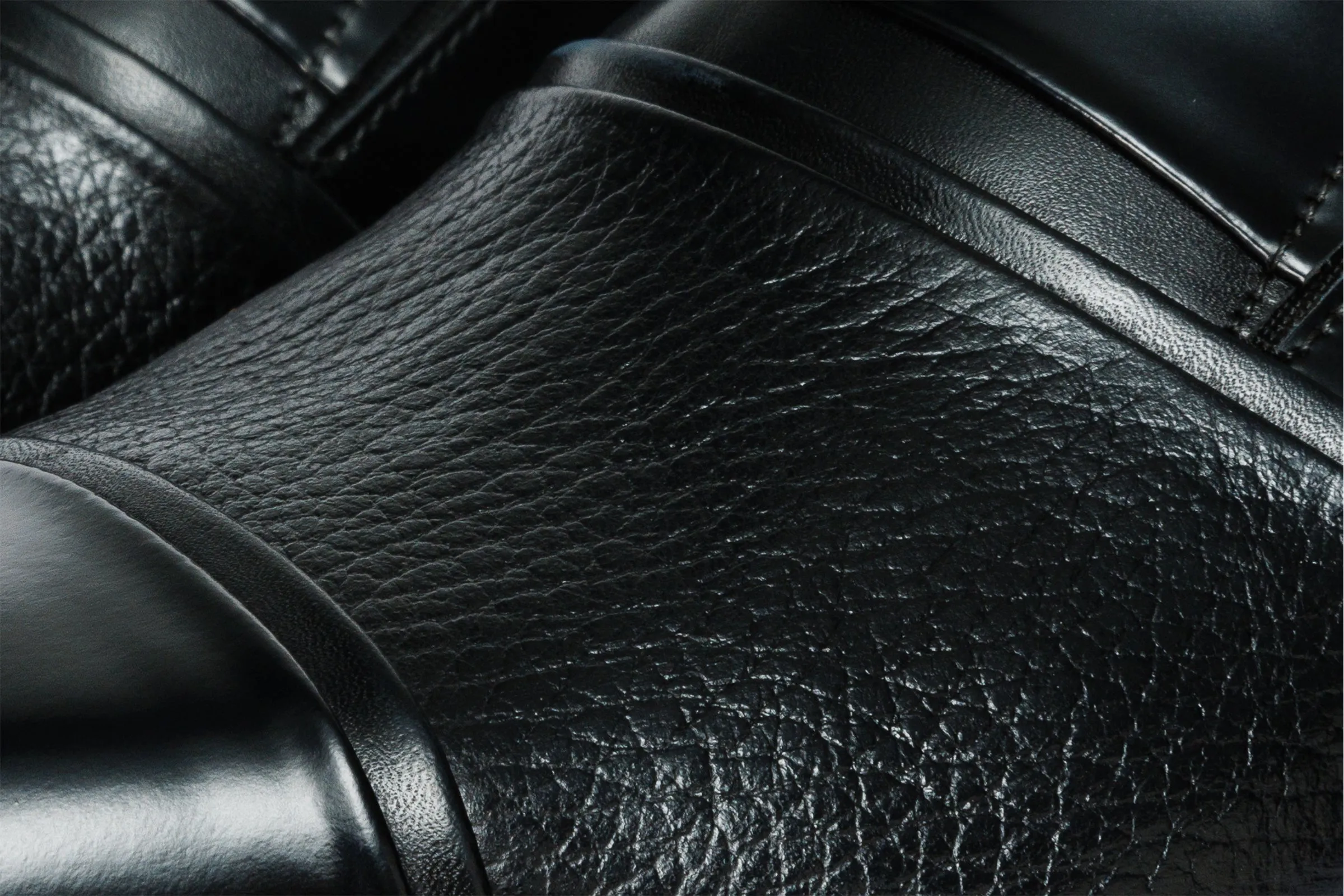 The Everest Black Leather Cap Toe Dress Loafer Men Shoe construction