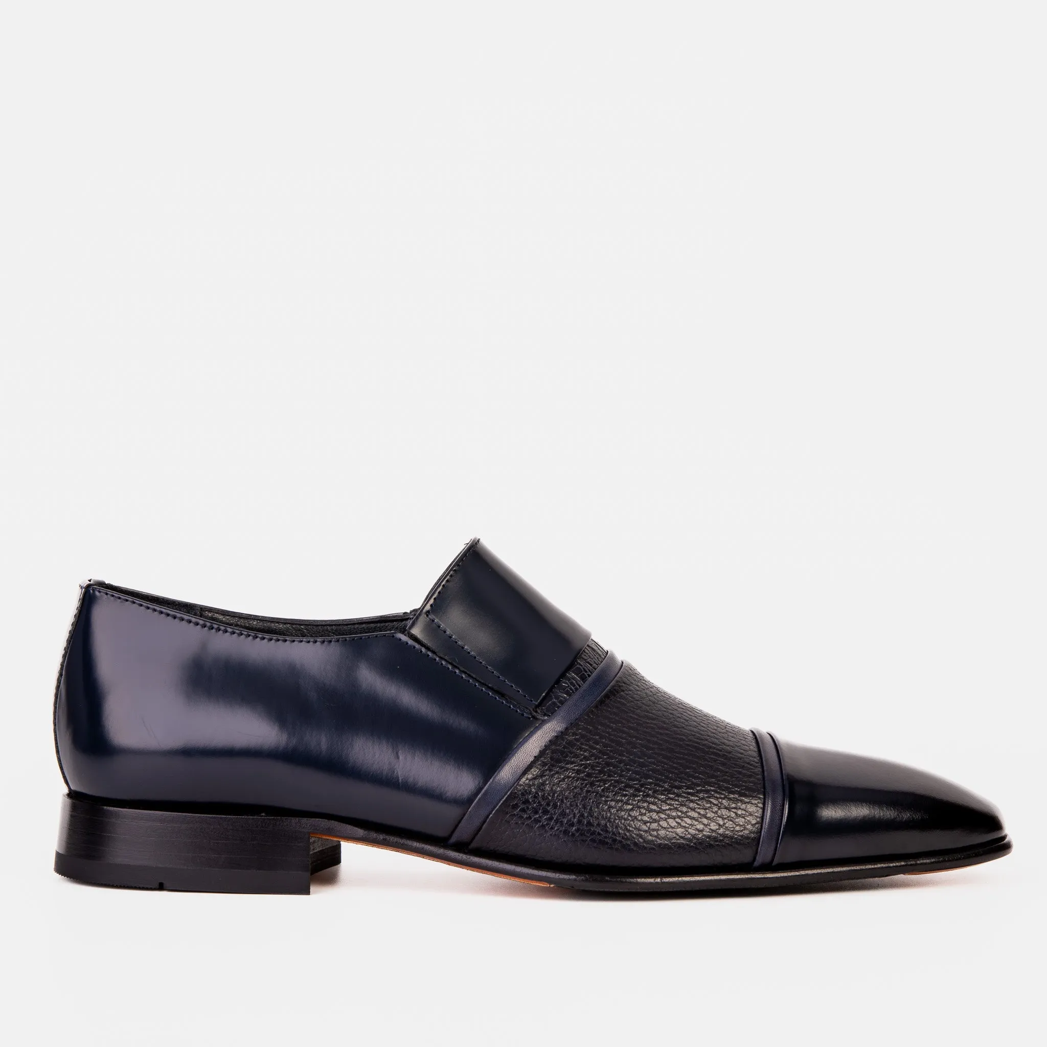 Coastal vibe The Everest Navy Leather Cap Toe Dress Loafer Men Shoe