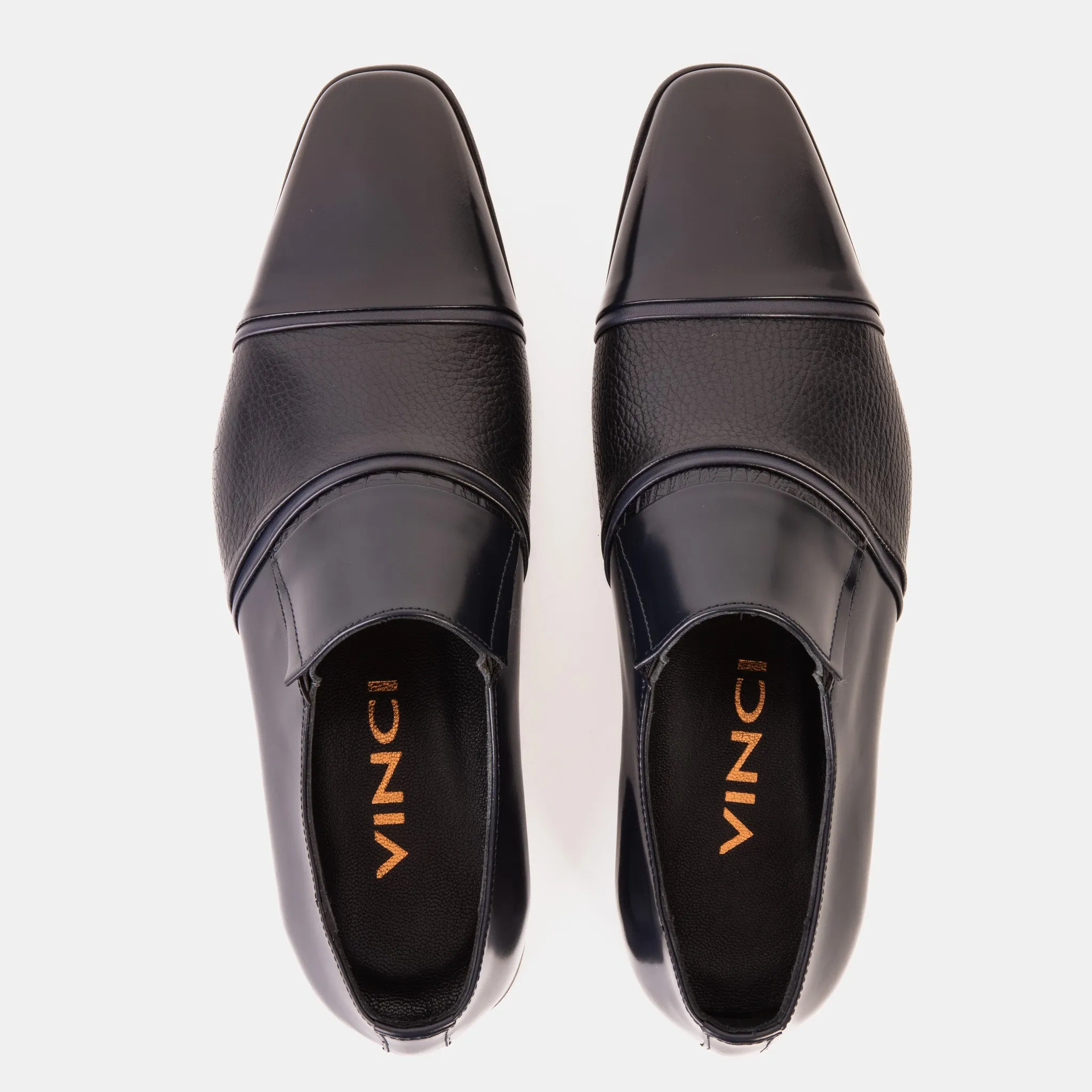 The Everest Navy Leather Cap Toe Dress Loafer Men Shoe Dance