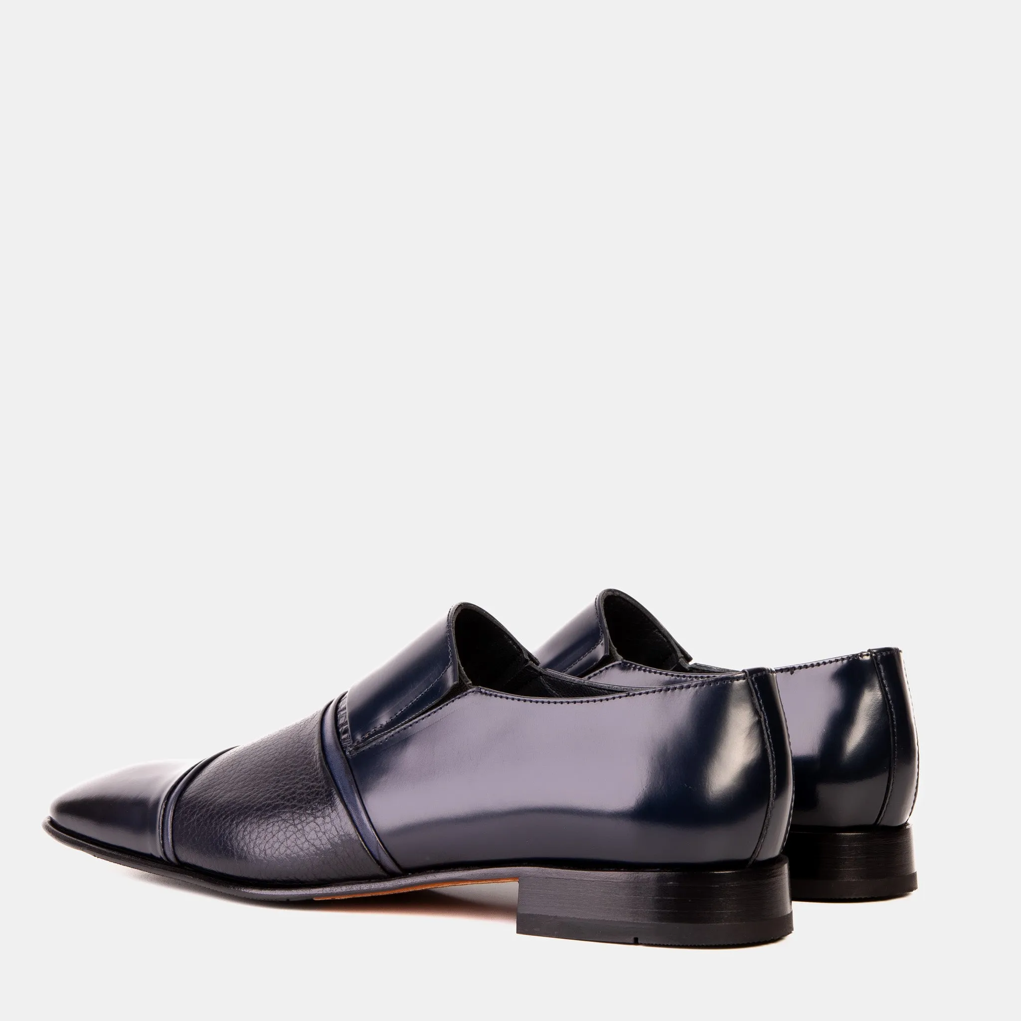 The Everest Navy Leather Cap Toe Dress Loafer Men Shoe Dance