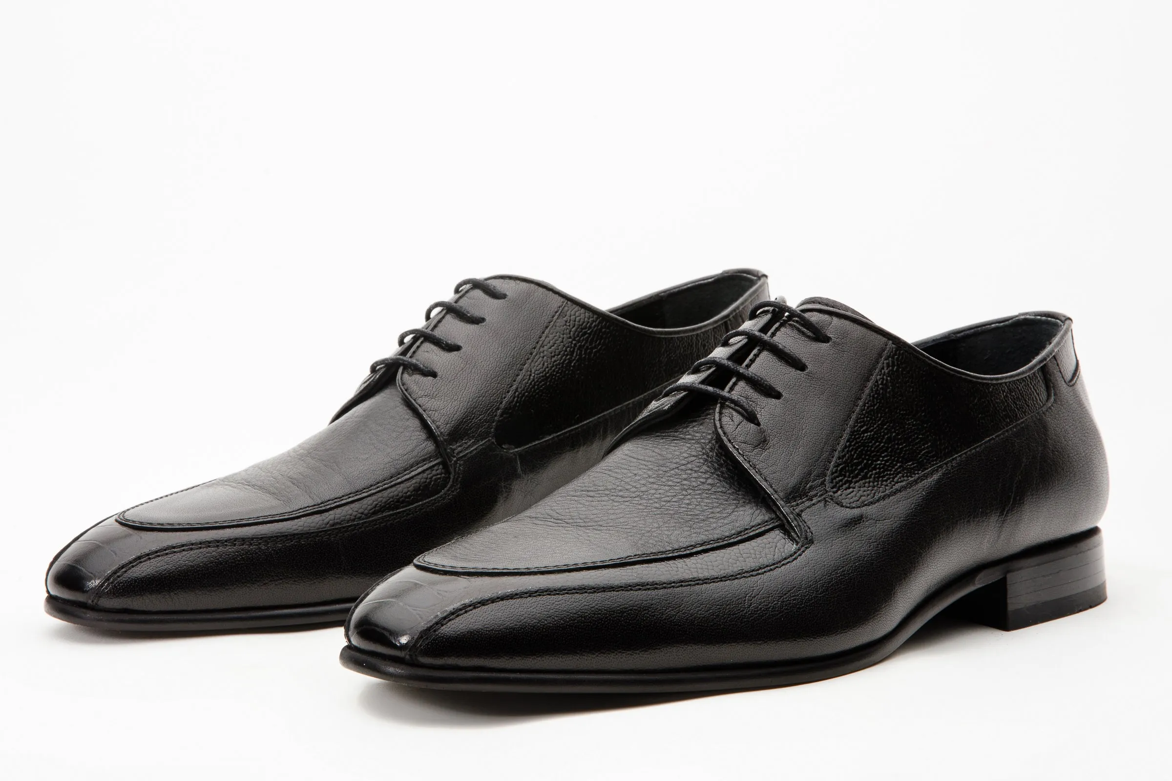 The Gardi Black Leather Derby Men Shoe Thick-Sole