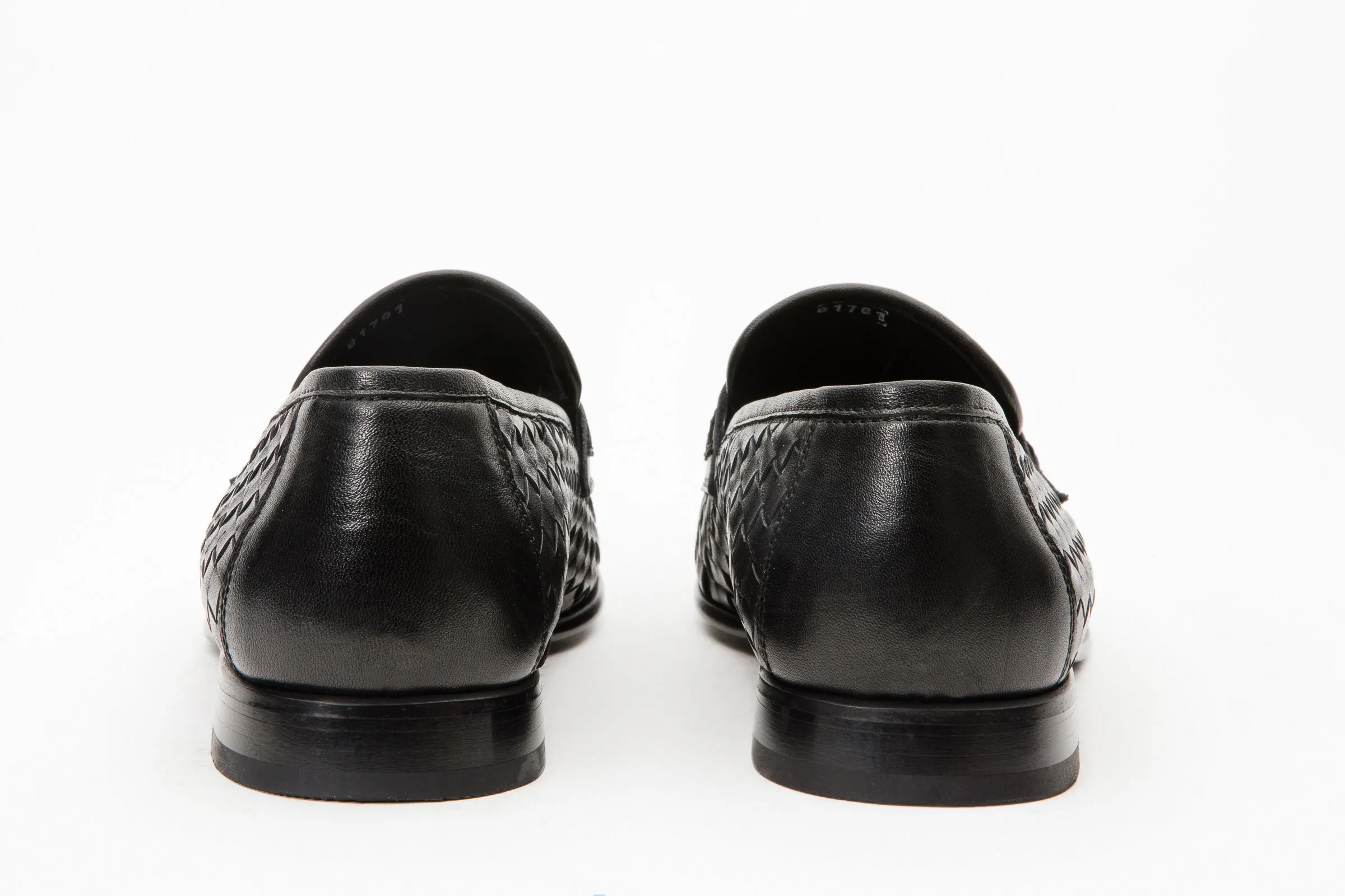 The Grand Woven Leather Black  Men Shoe Penny Loafer Tiger-Print