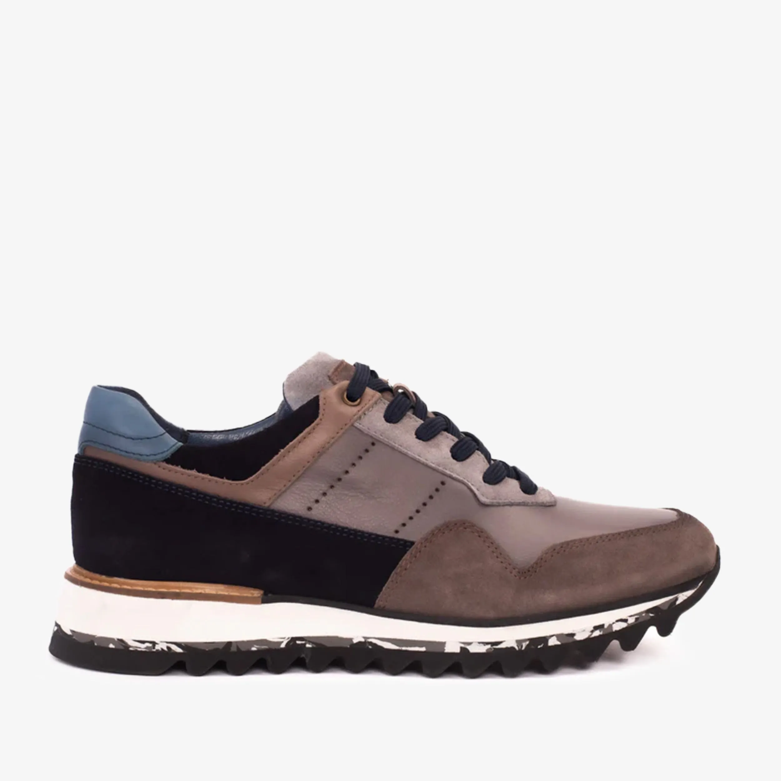 The Hoskova Grey Leather Men Sneaker Ground-Lock