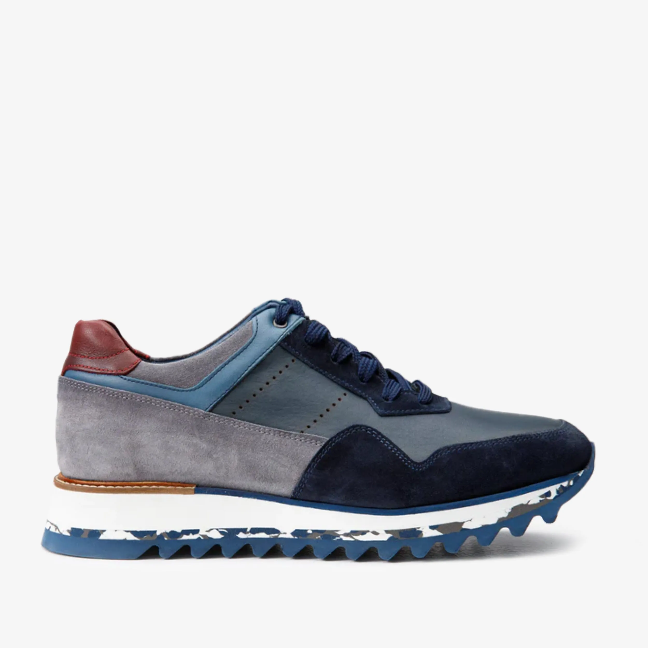 Lightweight Design The Hoskova Navy Blue Leather Men Sneaker