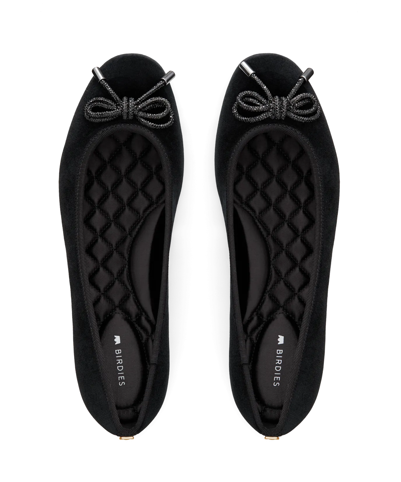 The Hummingbird - Black Velvet Jeweled Bow Step Lightly