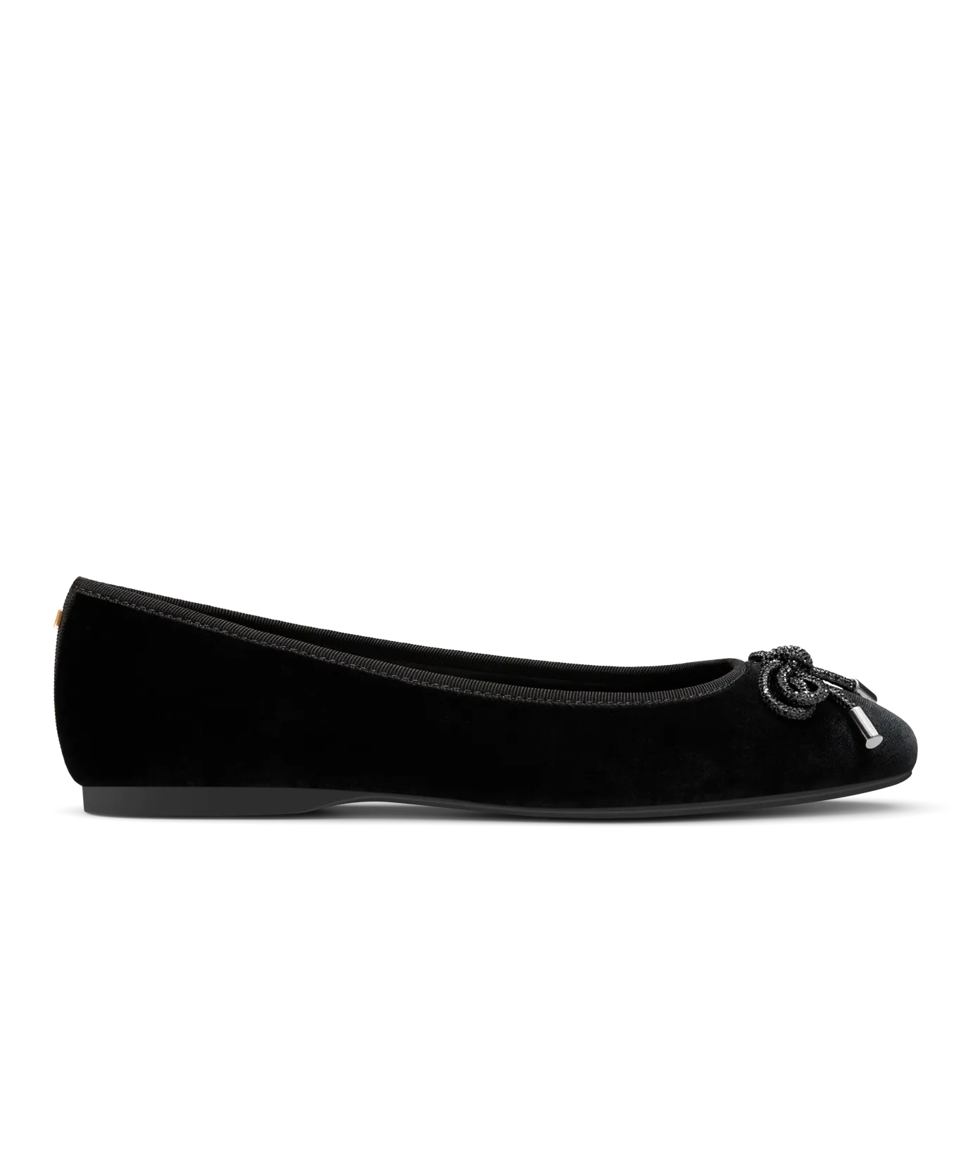 The Hummingbird - Black Velvet Jeweled Bow Step Lightly