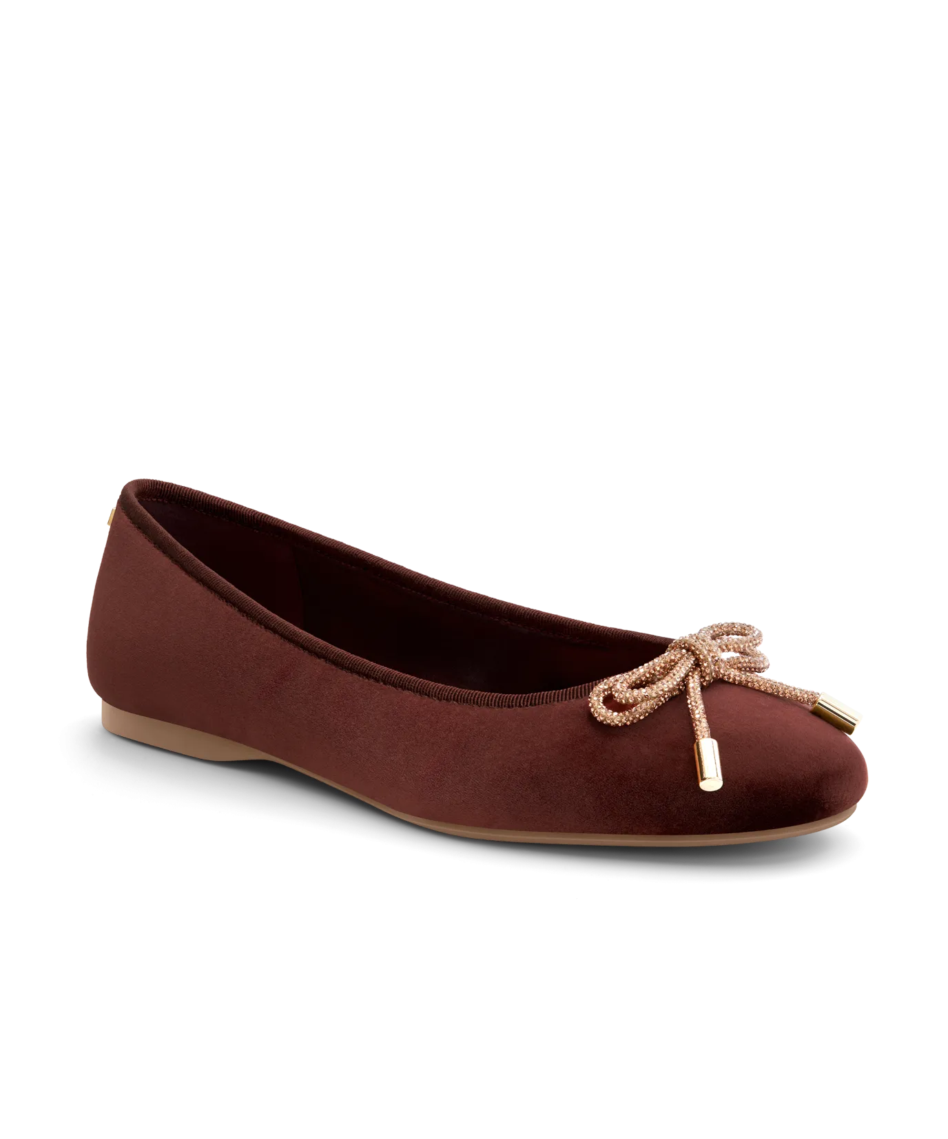 The Hummingbird - Brandy Velvet Jeweled Bow Sleek Finish